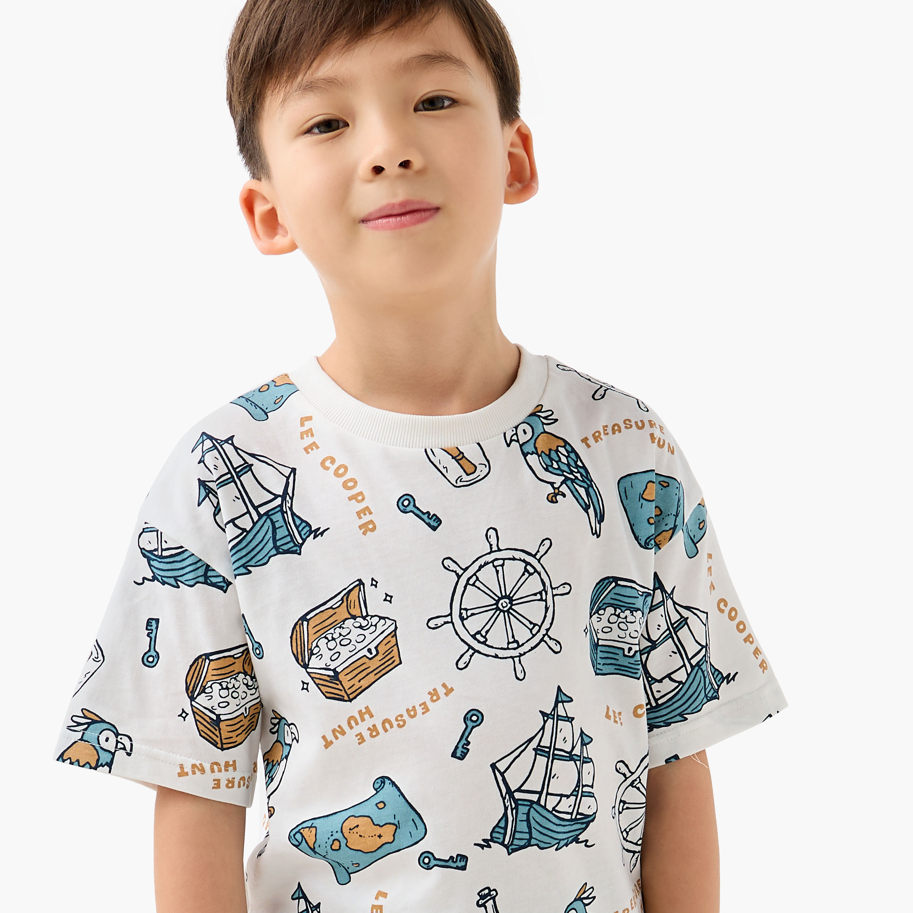 Lee Cooper Boys T-shirt and Shorts Set with Print - Cotton - Short Sleeves - Crew Neck-baby-boys-clothing-setsandcoords-image-5