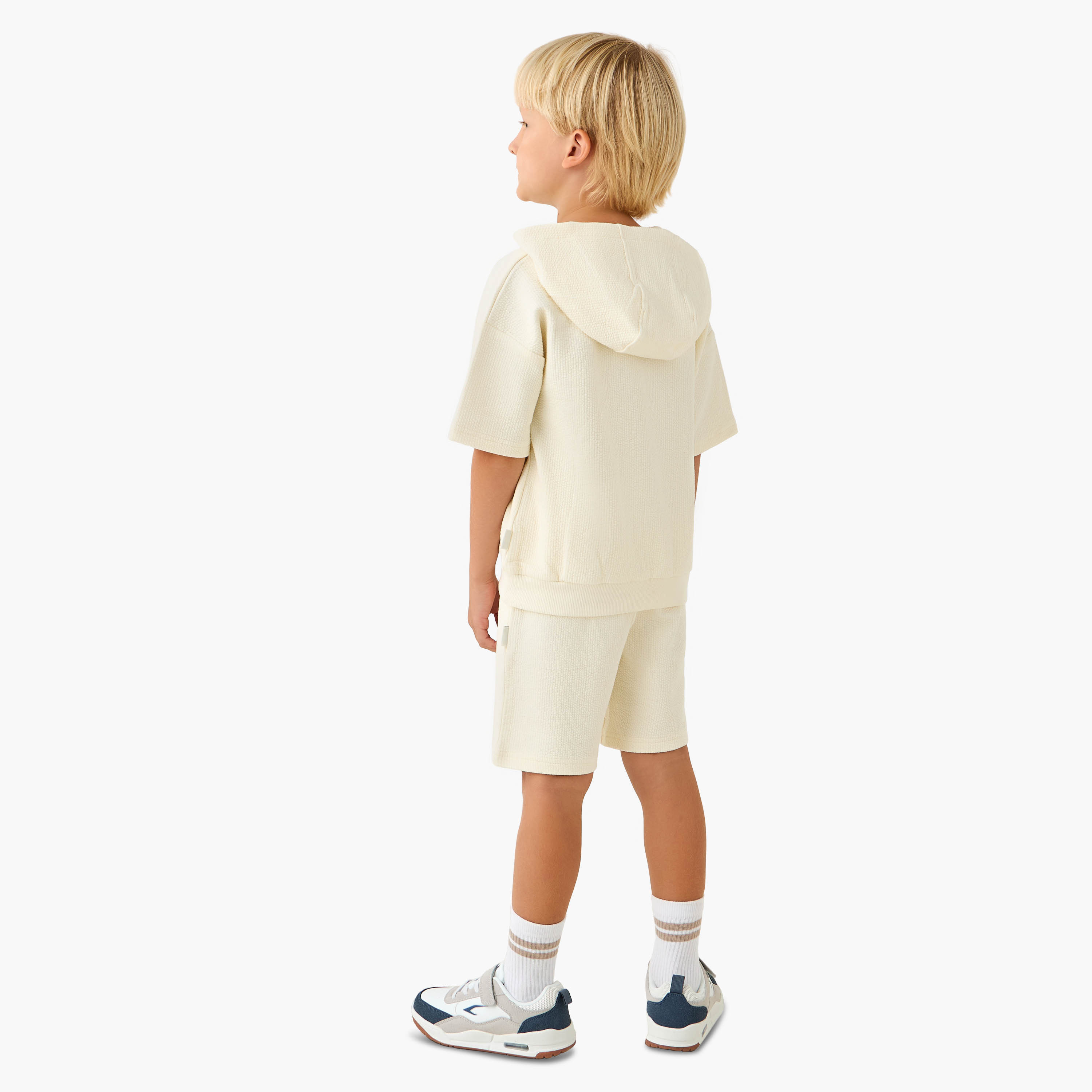 Lee Cooper Hooded Short Sleeves T-shirt and Shorts Set with Textured Design-baby-boys-clothing-setsandcoords-image-4