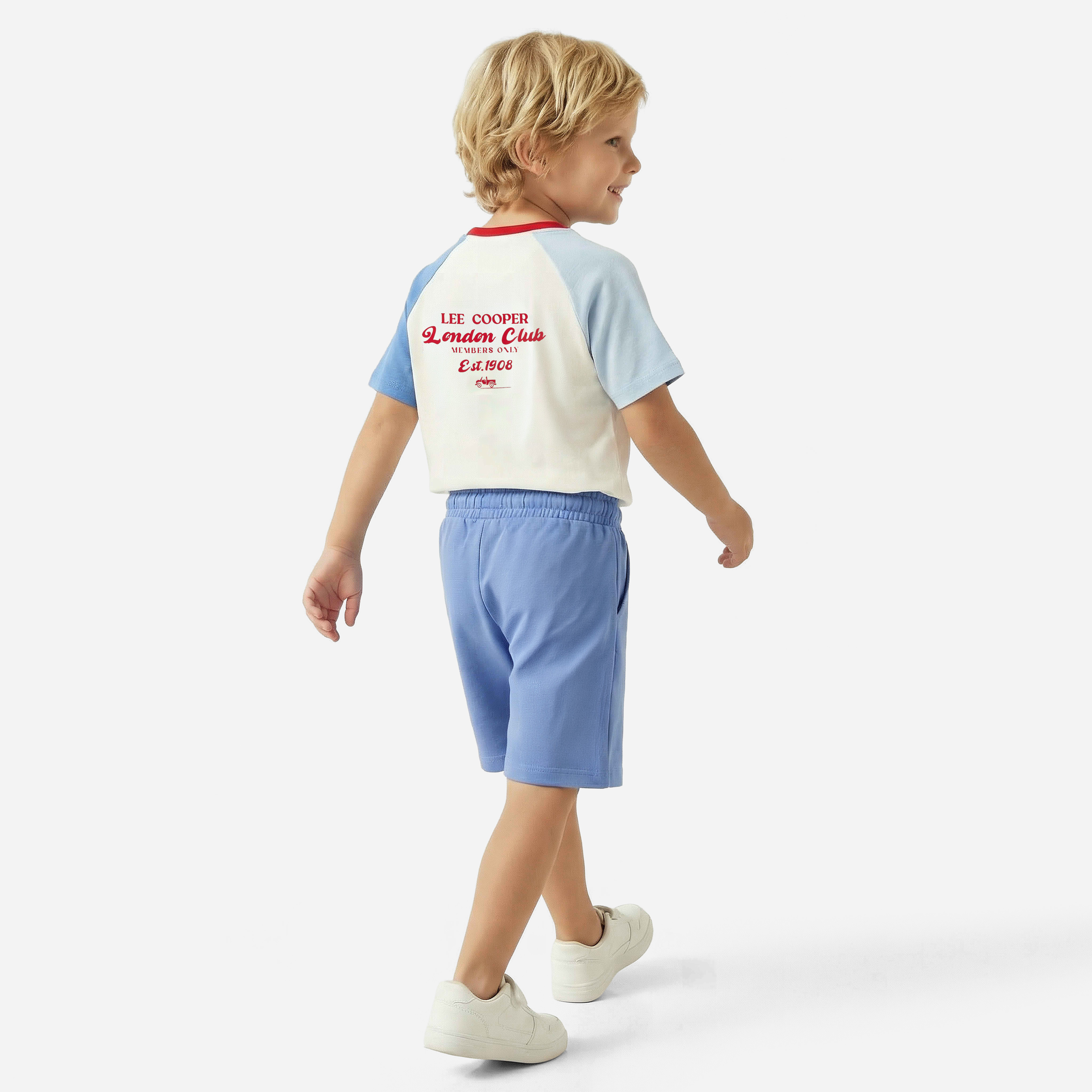 Lee Cooper Crew Neck Short Sleeves T-shirt and Shorts Set with Logo Print-baby-boys-clothing-setsandcoords-image-3