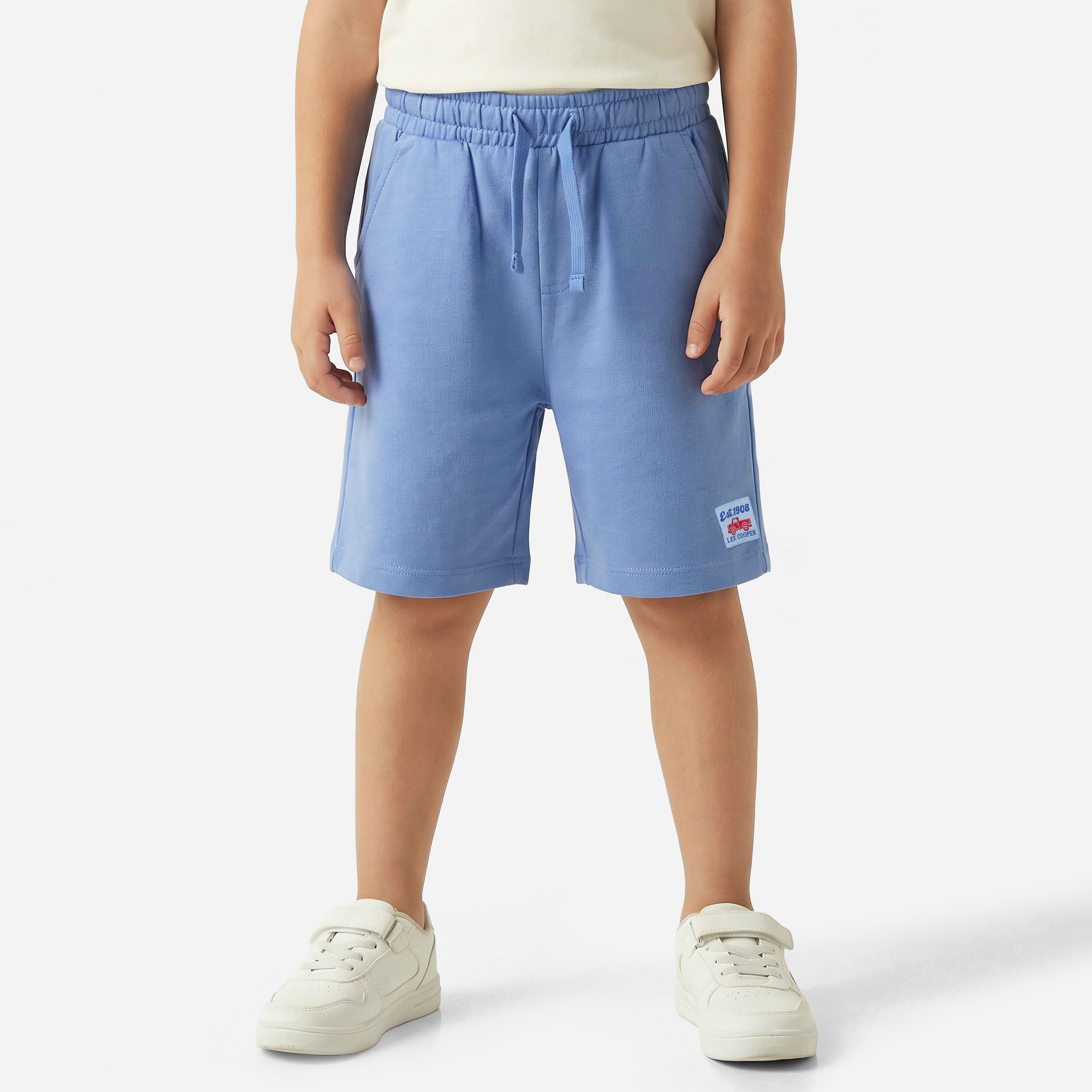 Lee Cooper Crew Neck Short Sleeves T-shirt and Shorts Set with Logo Print-baby-boys-clothing-setsandcoords-image-4