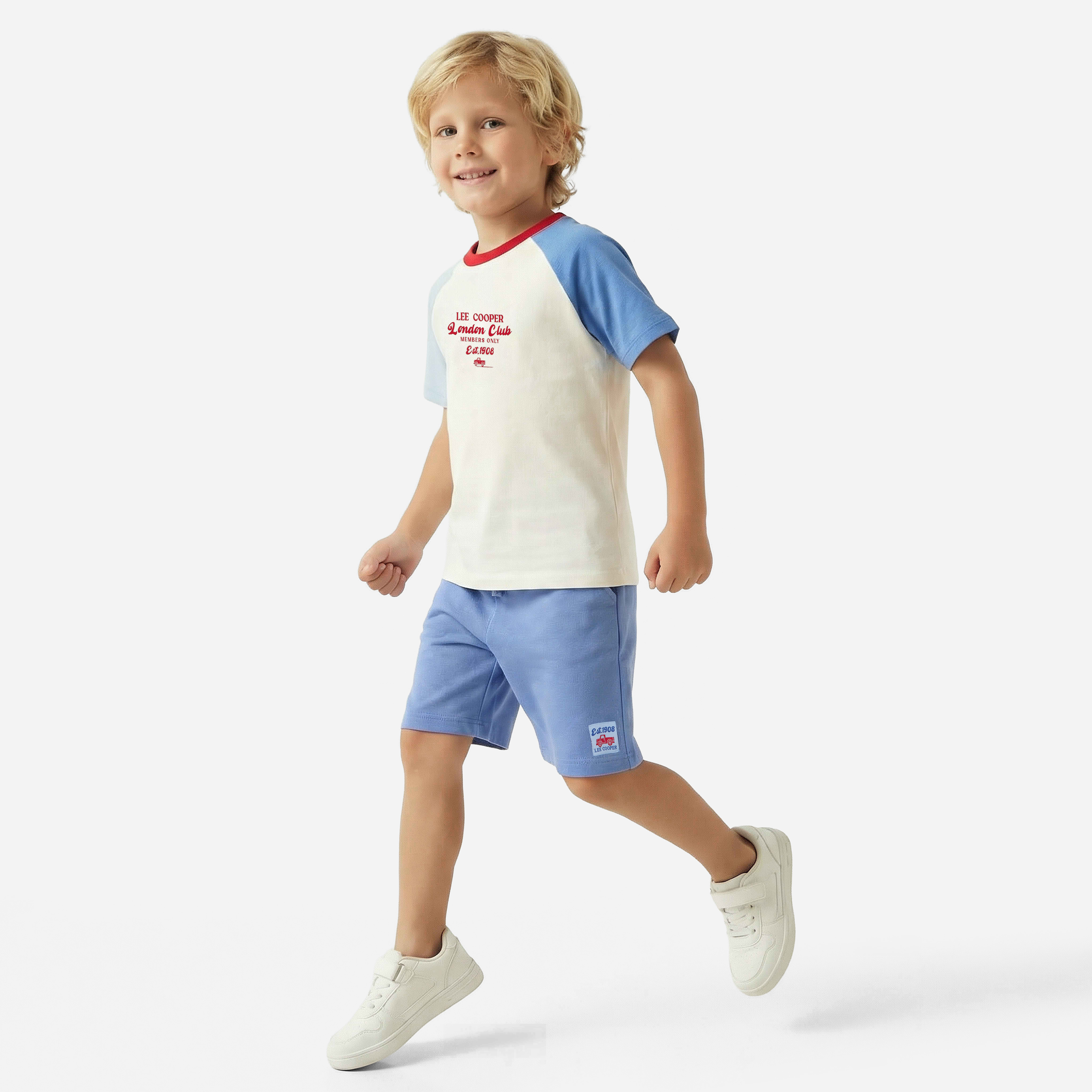 Lee Cooper Crew Neck Short Sleeves T-shirt and Shorts Set with Logo Print-baby-boys-clothing-setsandcoords-image-8