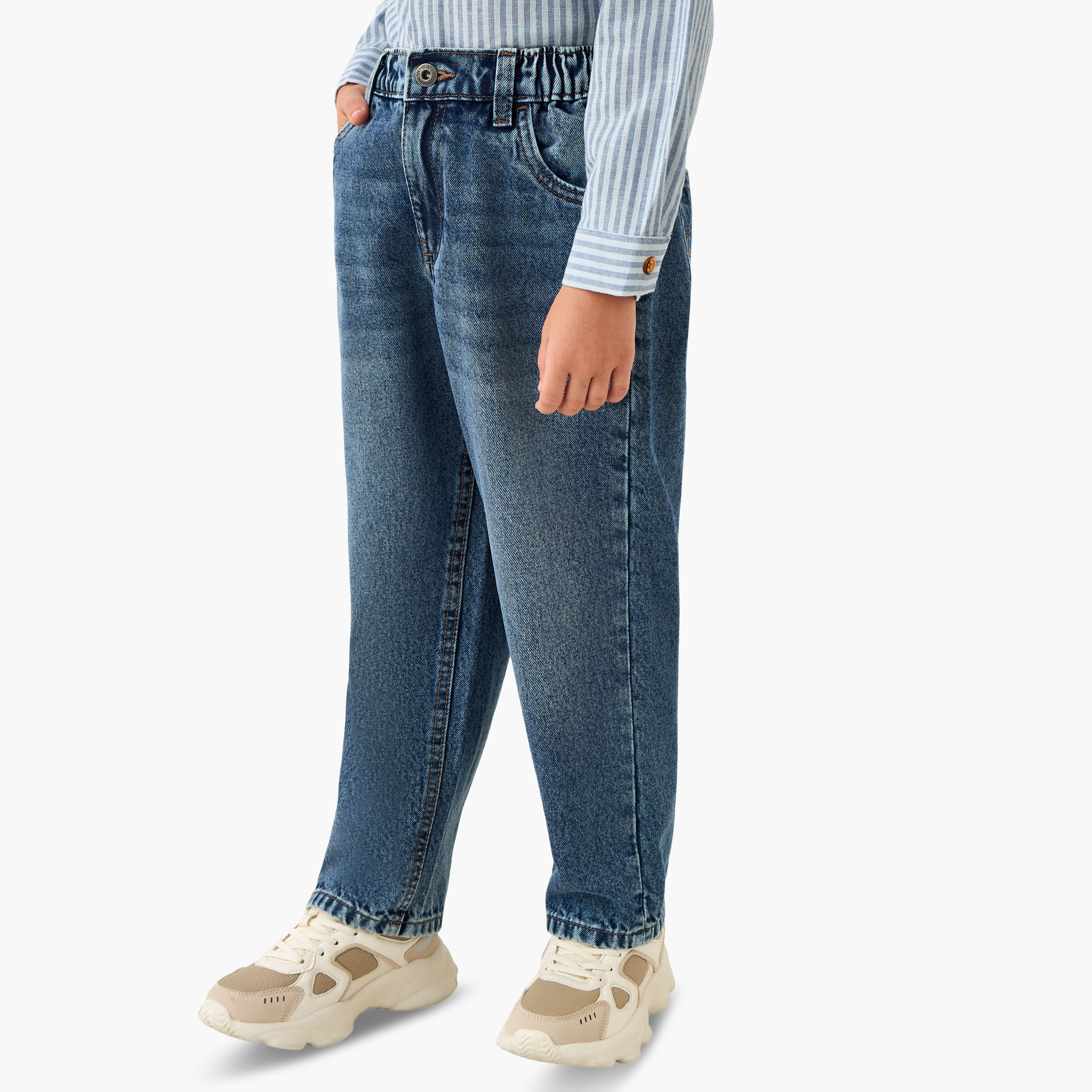 Lee Cooper Jeans with Elasticated Waist-baby-boys-clothing-bottoms-jeans-image-1
