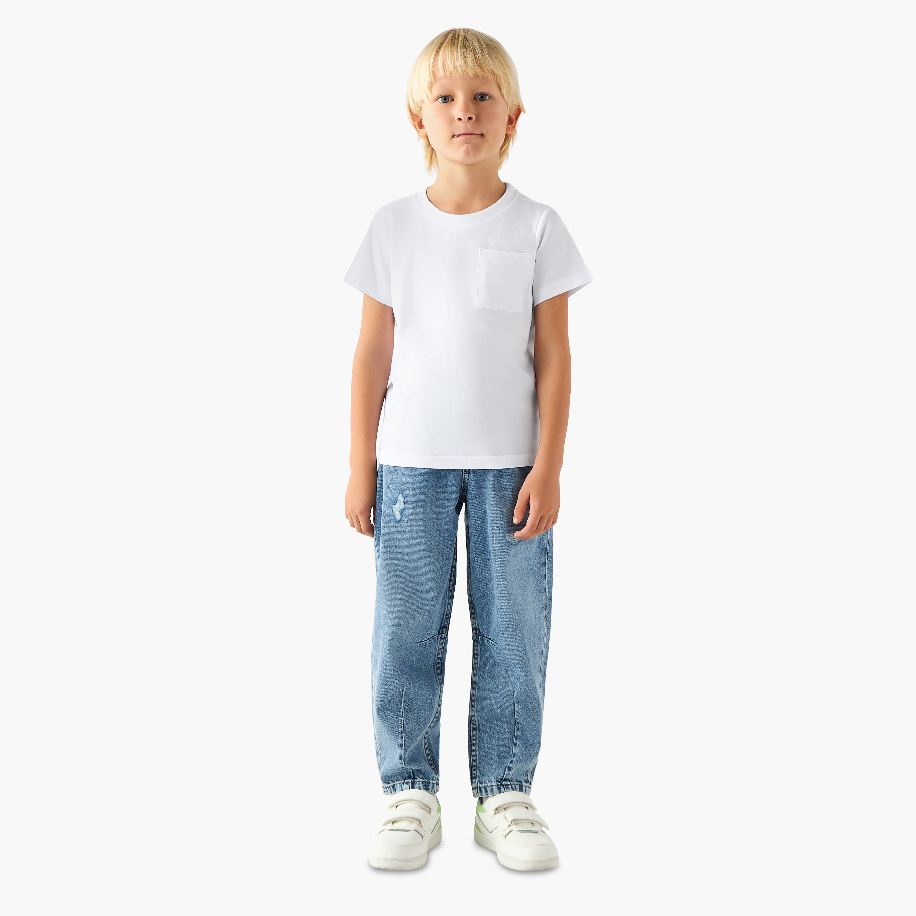 Lee Cooper Mid-Rise Relaxed Fit Jeans with Distressed Design-baby-boys-clothing-bottoms-jeans-image-2