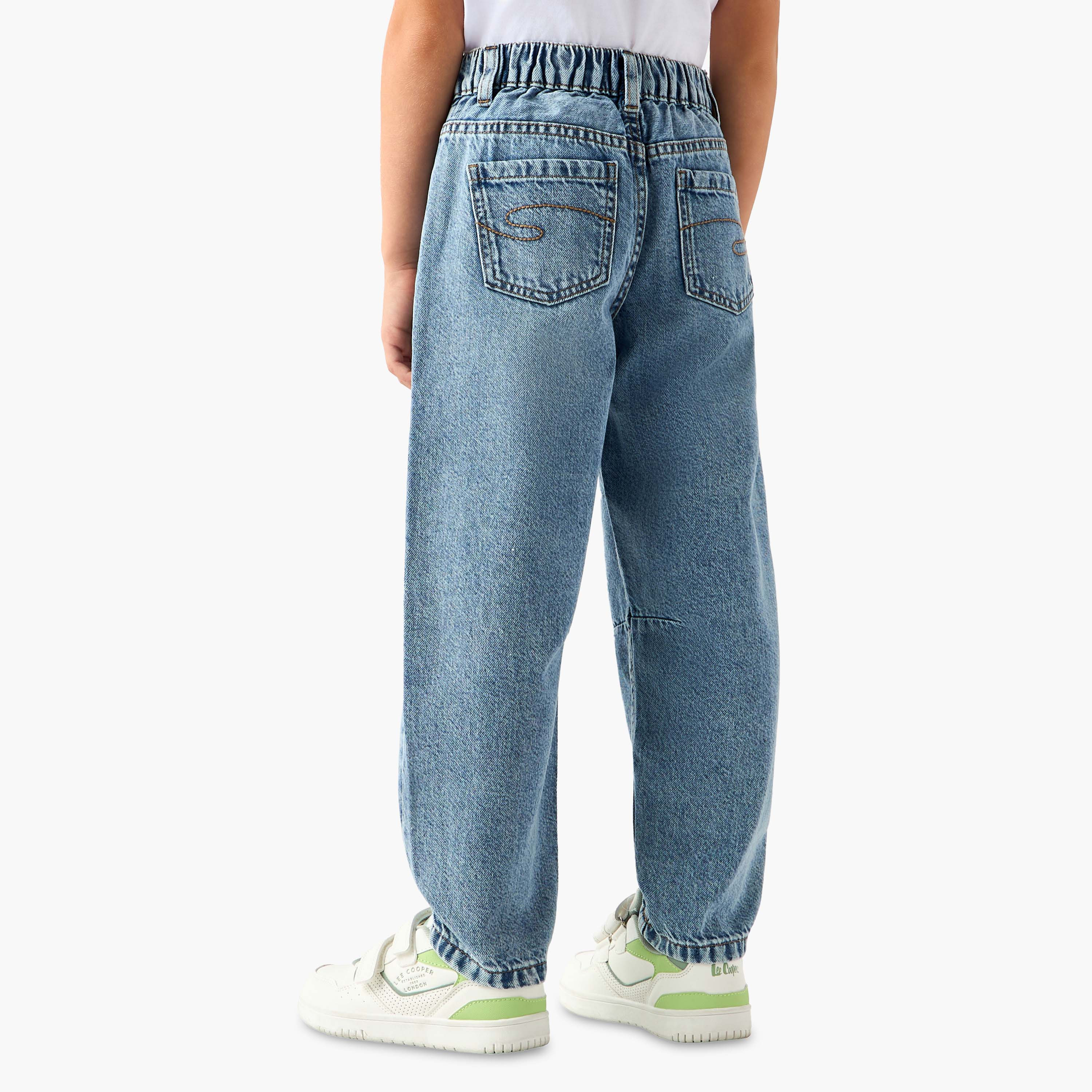 Lee Cooper Mid-Rise Relaxed Fit Jeans with Distressed Design-baby-boys-clothing-bottoms-jeans-image-3