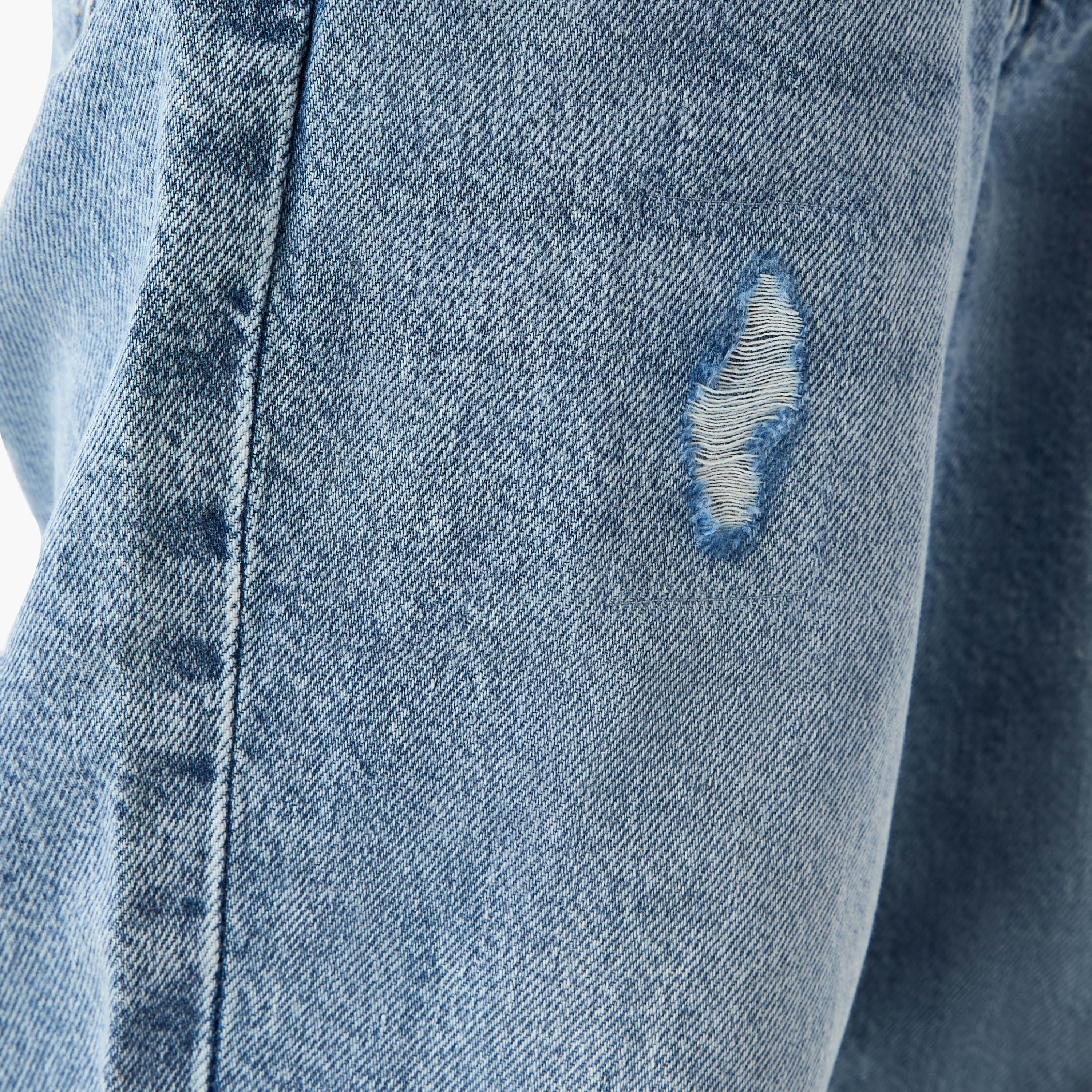 Lee Cooper Mid-Rise Relaxed Fit Jeans with Distressed Design-baby-boys-clothing-bottoms-jeans-image-5