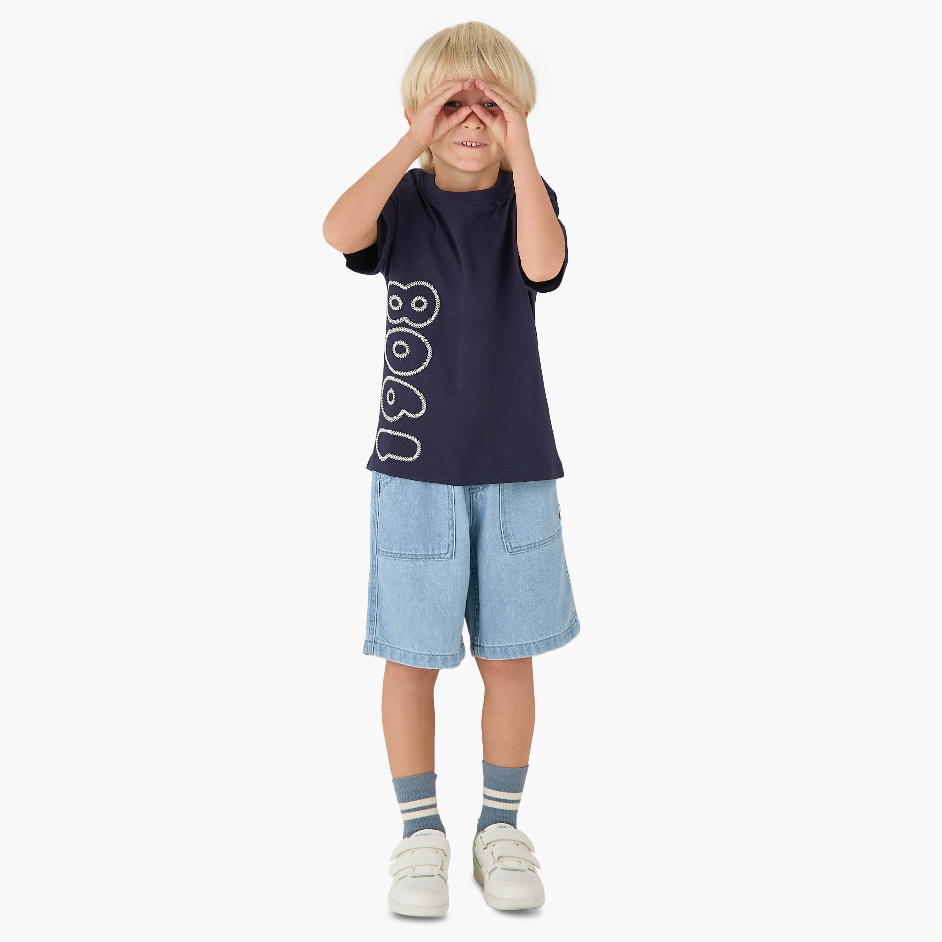 Lee Cooper Drawstring Denim Shorts with Pockets-boys-clothing-bottoms-shorts-image-2