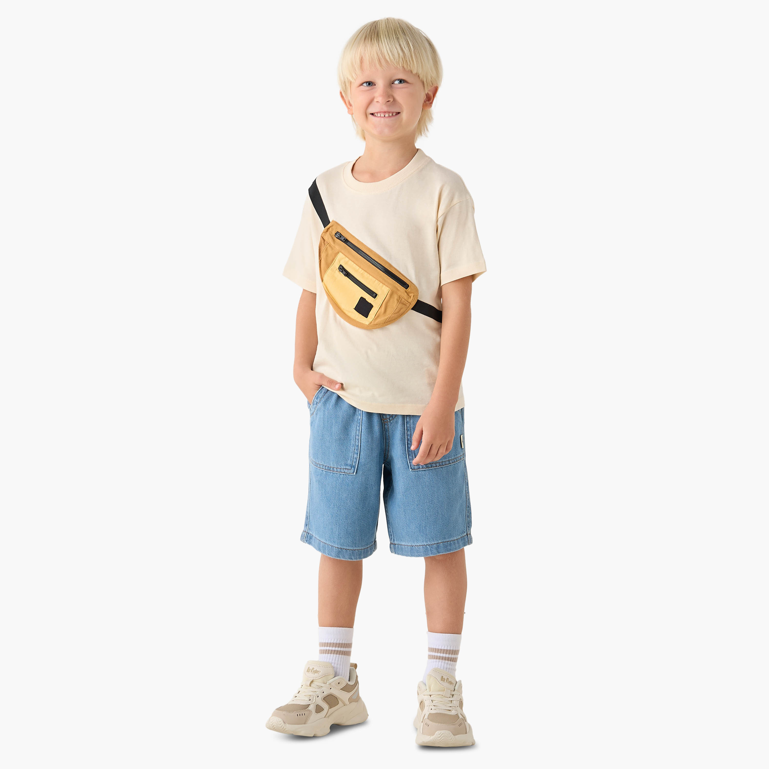 Lee Cooper Drawstring Denim Shorts with Pockets-boys-clothing-bottoms-shorts-image-2