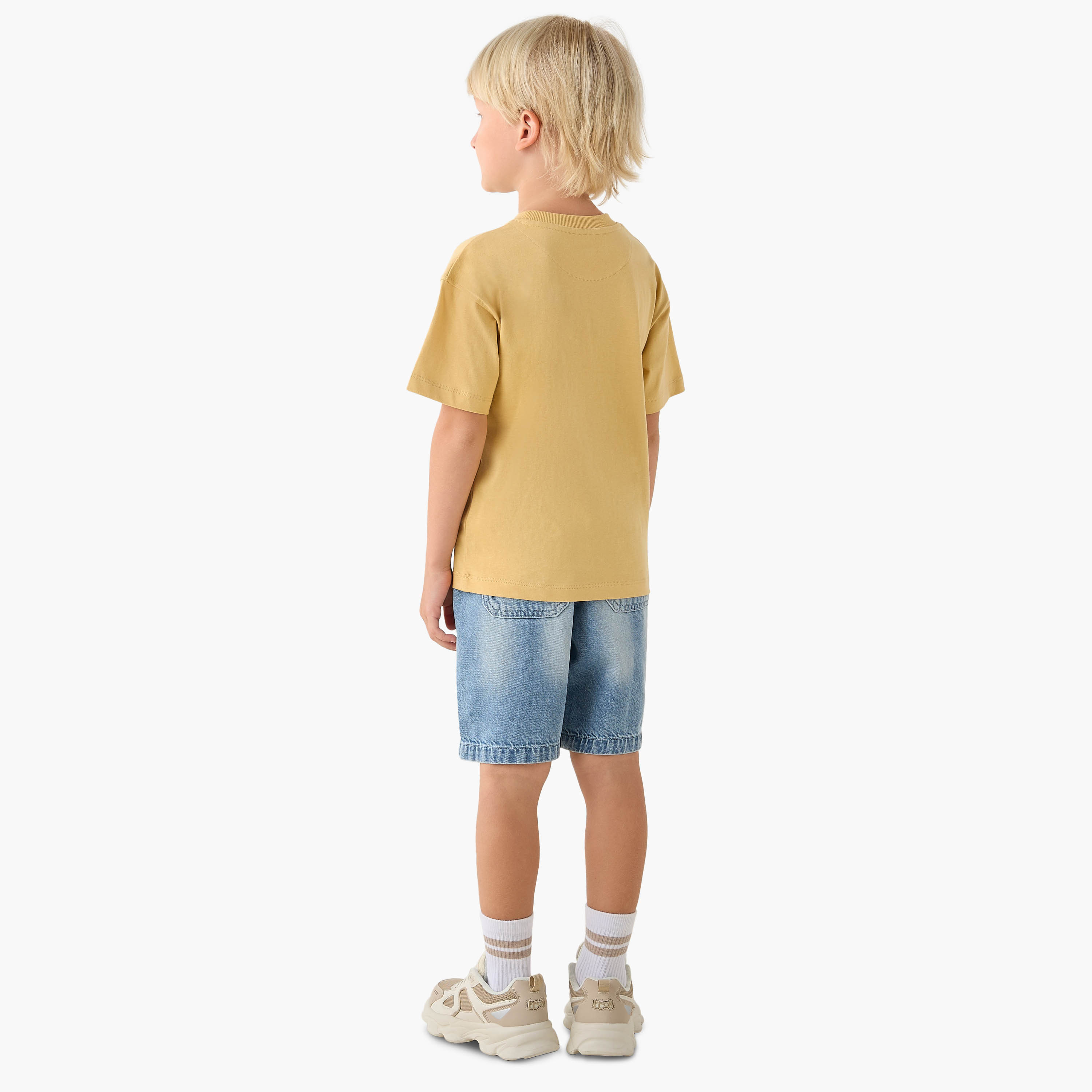 Lee Cooper Crew Neck Short Sleeves T-shirt and Shorts Set with Logo Print-boys-clothing-setsandcoords-image-4