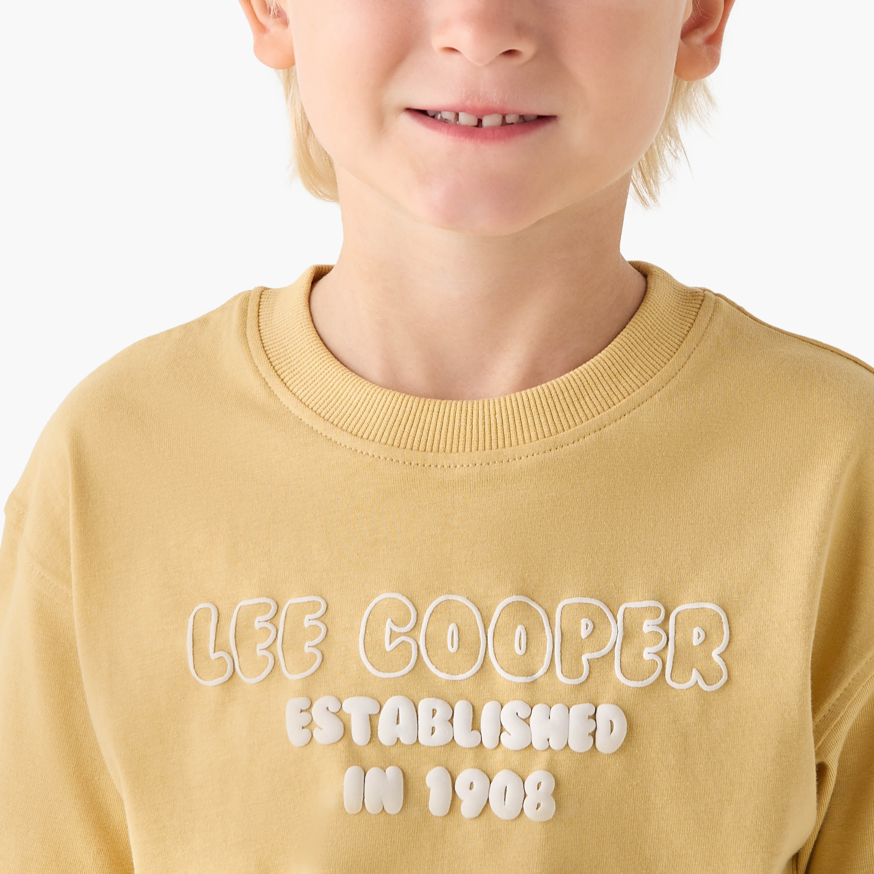 Lee Cooper Crew Neck Short Sleeves T-shirt and Shorts Set with Logo Print-boys-clothing-setsandcoords-image-5