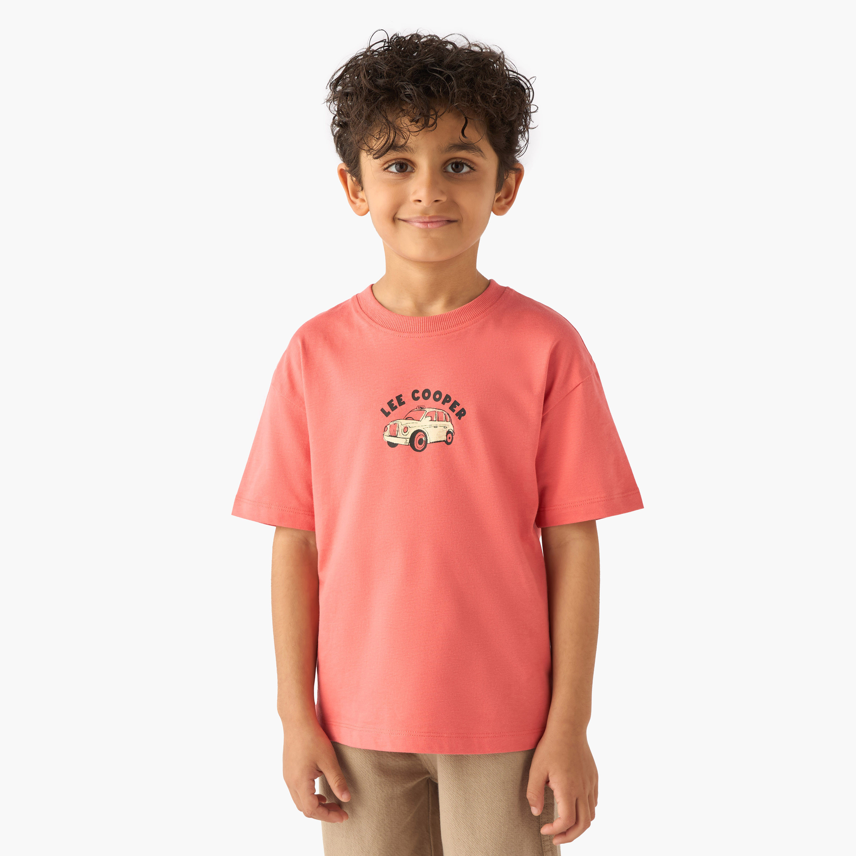 Lee Cooper Crew Neck Short Sleeves T-shirt and Shorts Set with Graphic Print-boys-clothing-setsandcoords-image-2