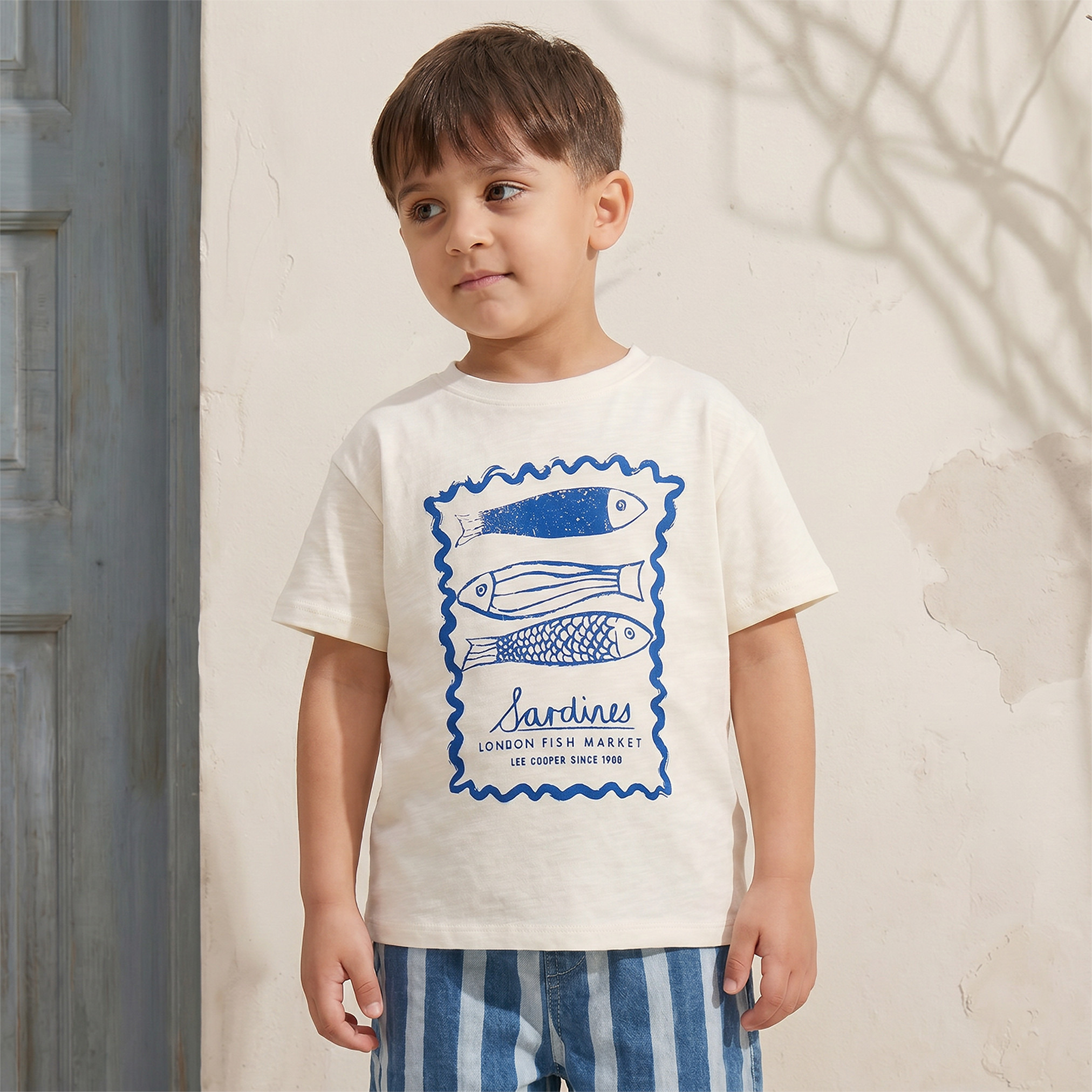 Lee Cooper Crew Neck Short Sleeves T-shirt and Shorts Set with Graphic Print-baby-boys-clothing-setsandcoords-image-2