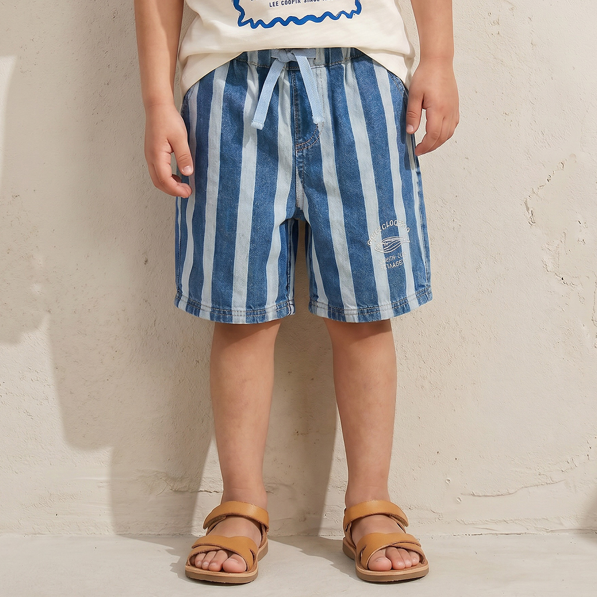 Lee Cooper Crew Neck Short Sleeves T-shirt and Shorts Set with Graphic Print-baby-boys-clothing-setsandcoords-image-3