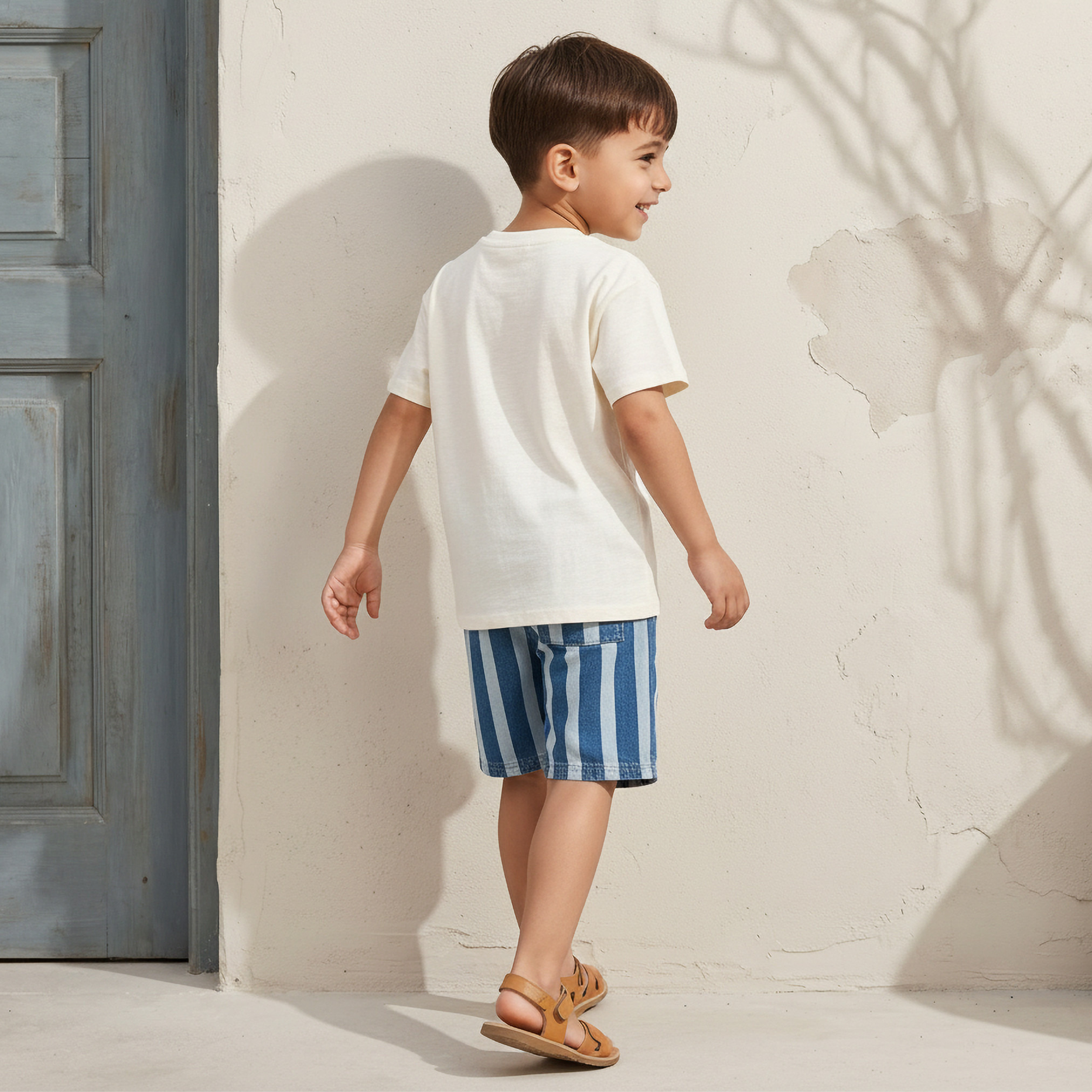 Lee Cooper Crew Neck Short Sleeves T-shirt and Shorts Set with Graphic Print-baby-boys-clothing-setsandcoords-image-4