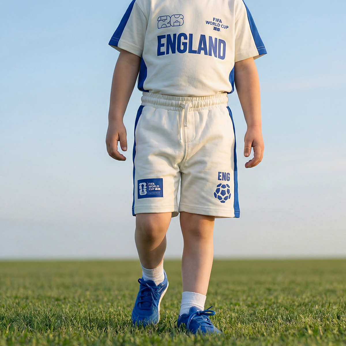 FIFA Crew Neck Short Sleeves T-shirt and Shorts Set with England Print-boys-clothing-sportswear-sets-image-4