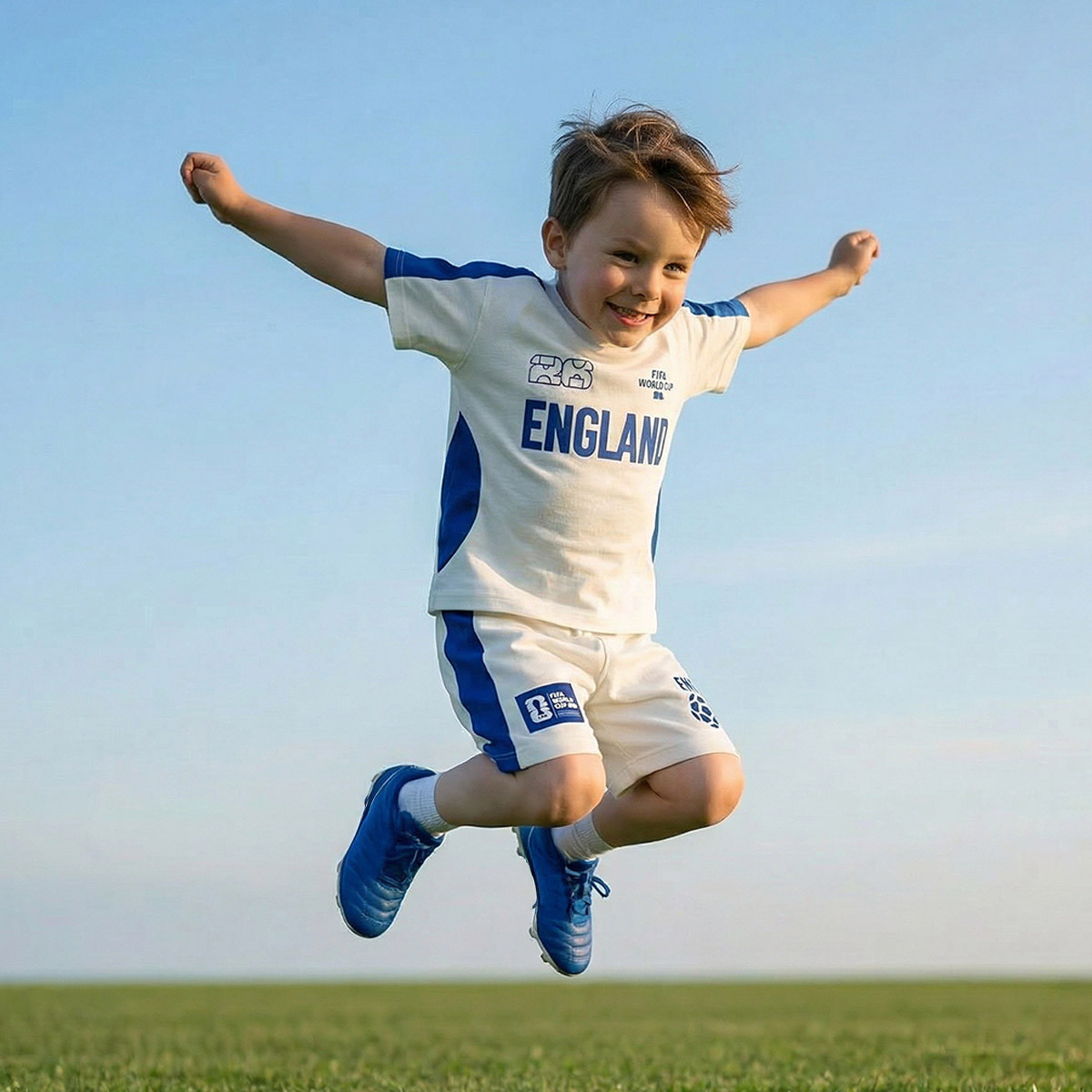 FIFA Crew Neck Short Sleeves T-shirt and Shorts Set with England Print-boys-clothing-sportswear-sets-image-7