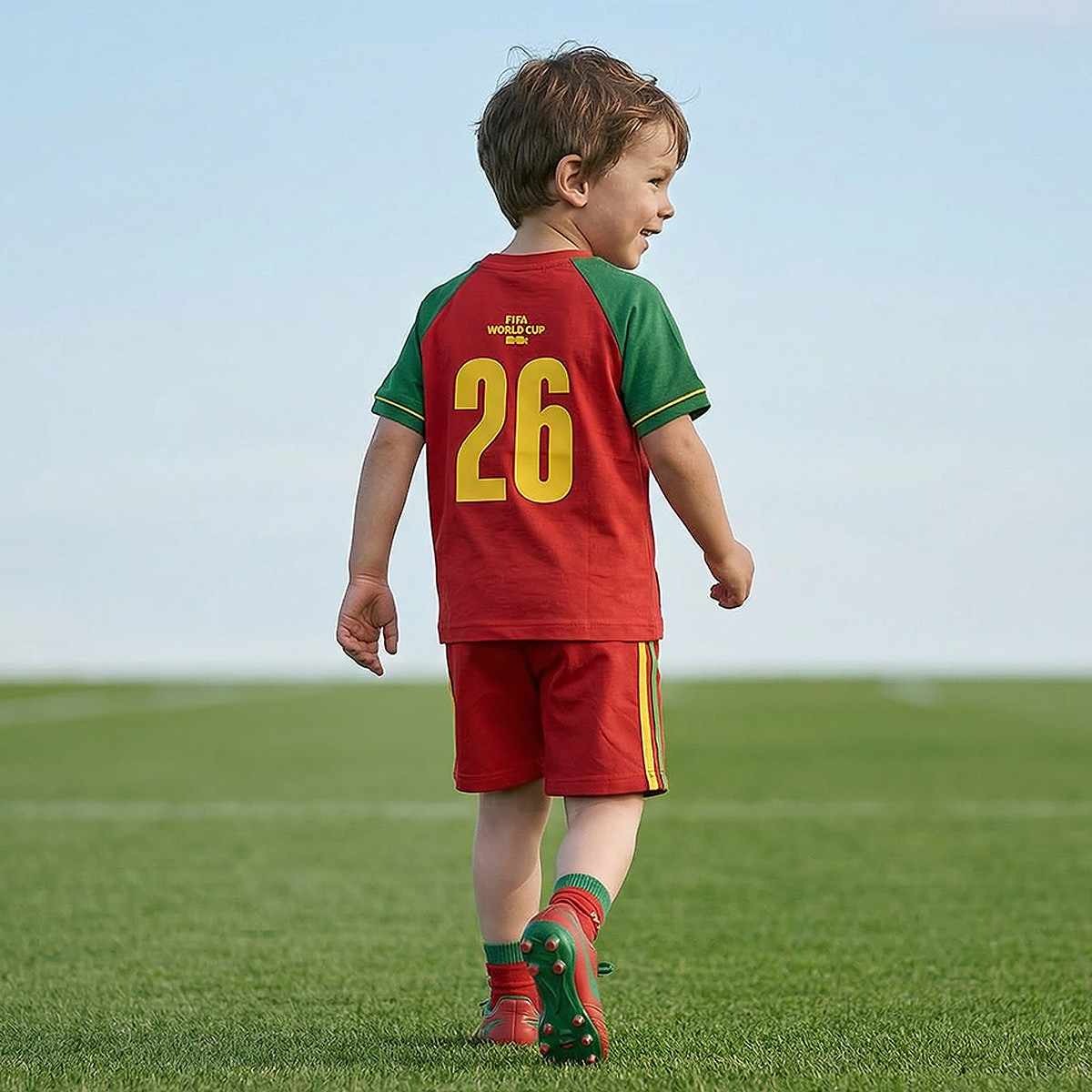 FIFA Crew Neck Short Sleeves T-shirt and Shorts Set with Portugal Print-boys-clothing-sportswear-sets-image-3