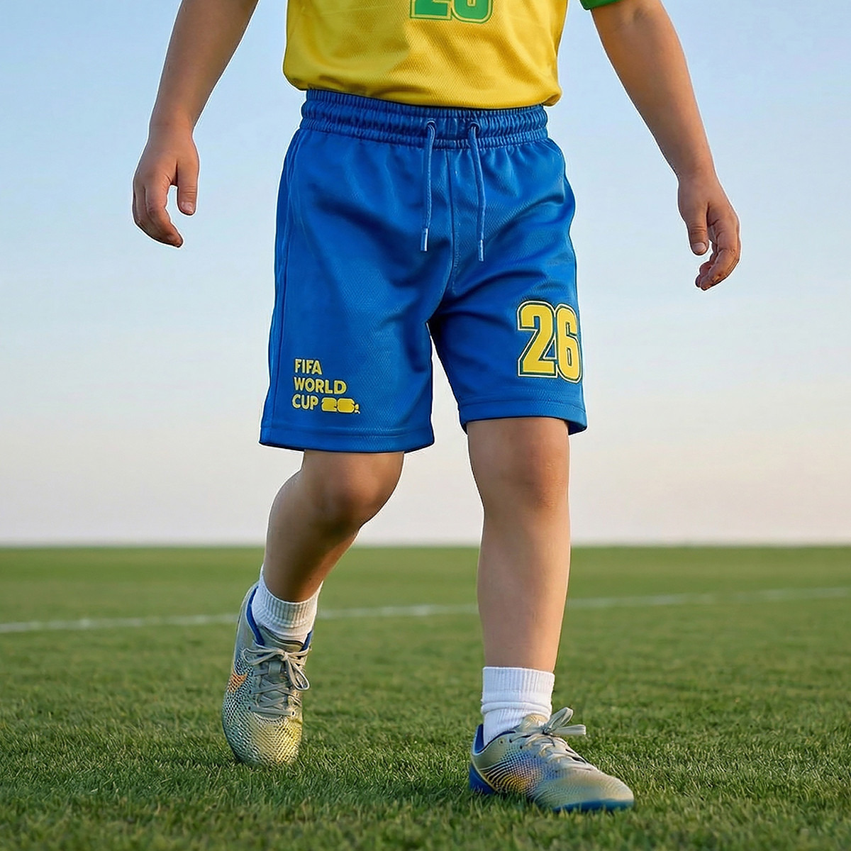 FIFA Crew Neck Short Sleeves T-shirt and Shorts Set with Brazil Print-boys-clothing-sportswear-sets-image-4