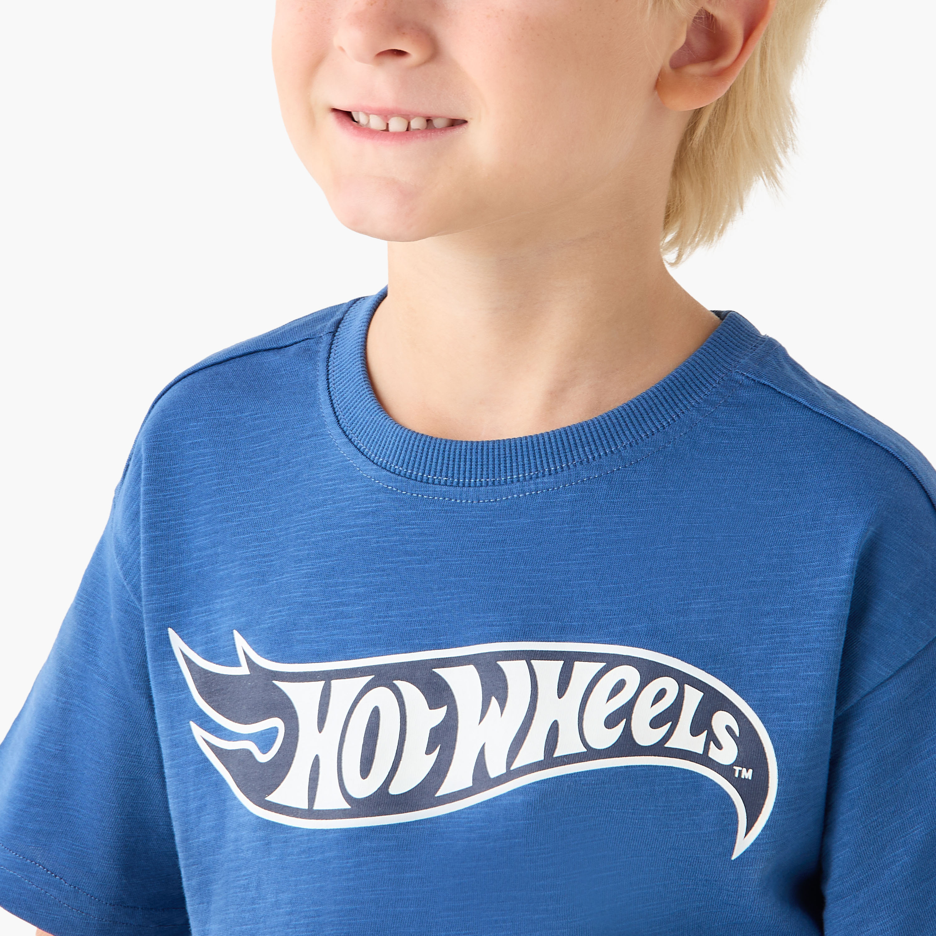 Crew Neck Short Sleeves T-shirt with Hot Wheels Print-boys-clothing-tshirtsandpolos-image-4
