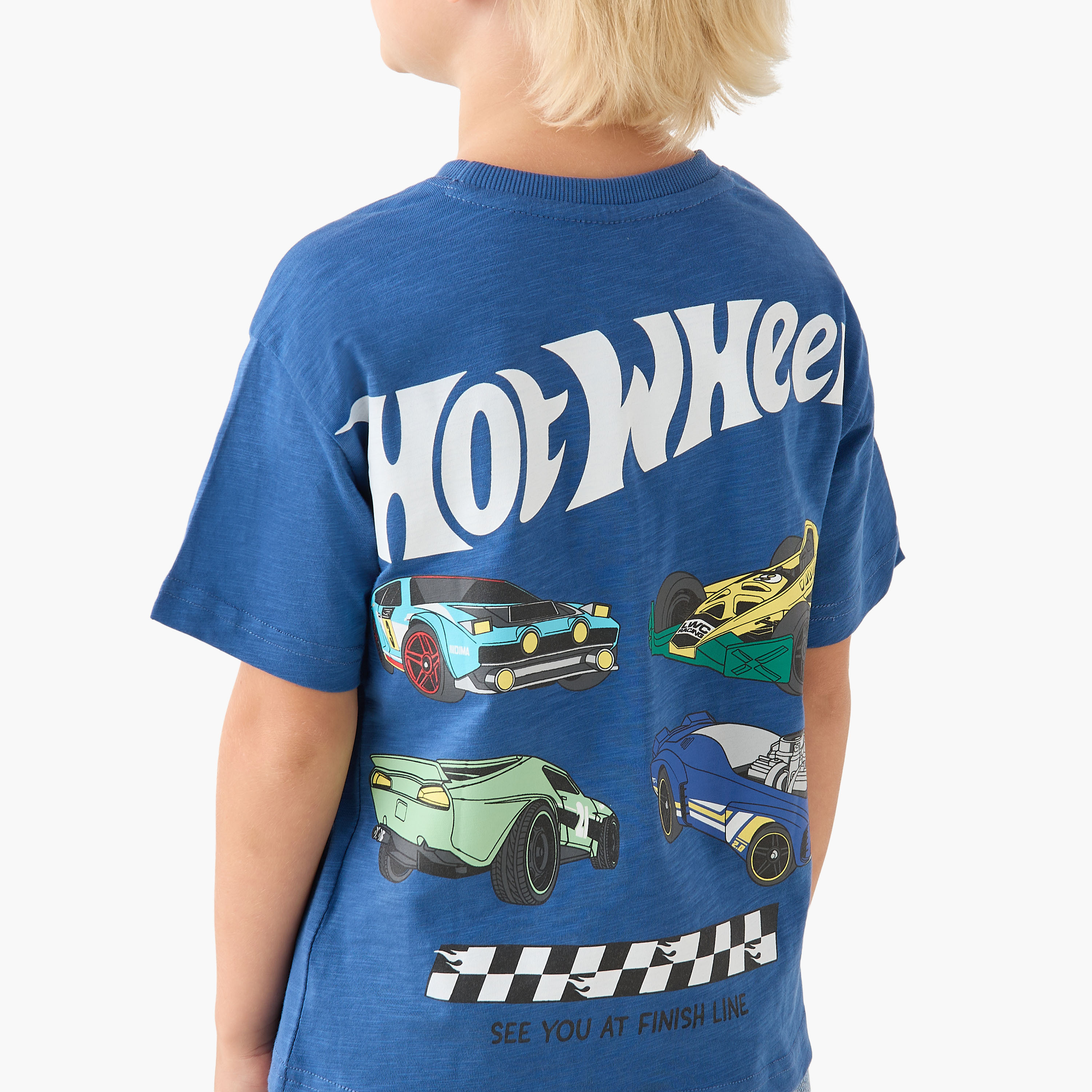 Crew Neck Short Sleeves T-shirt with Hot Wheels Print-boys-clothing-tshirtsandpolos-image-5