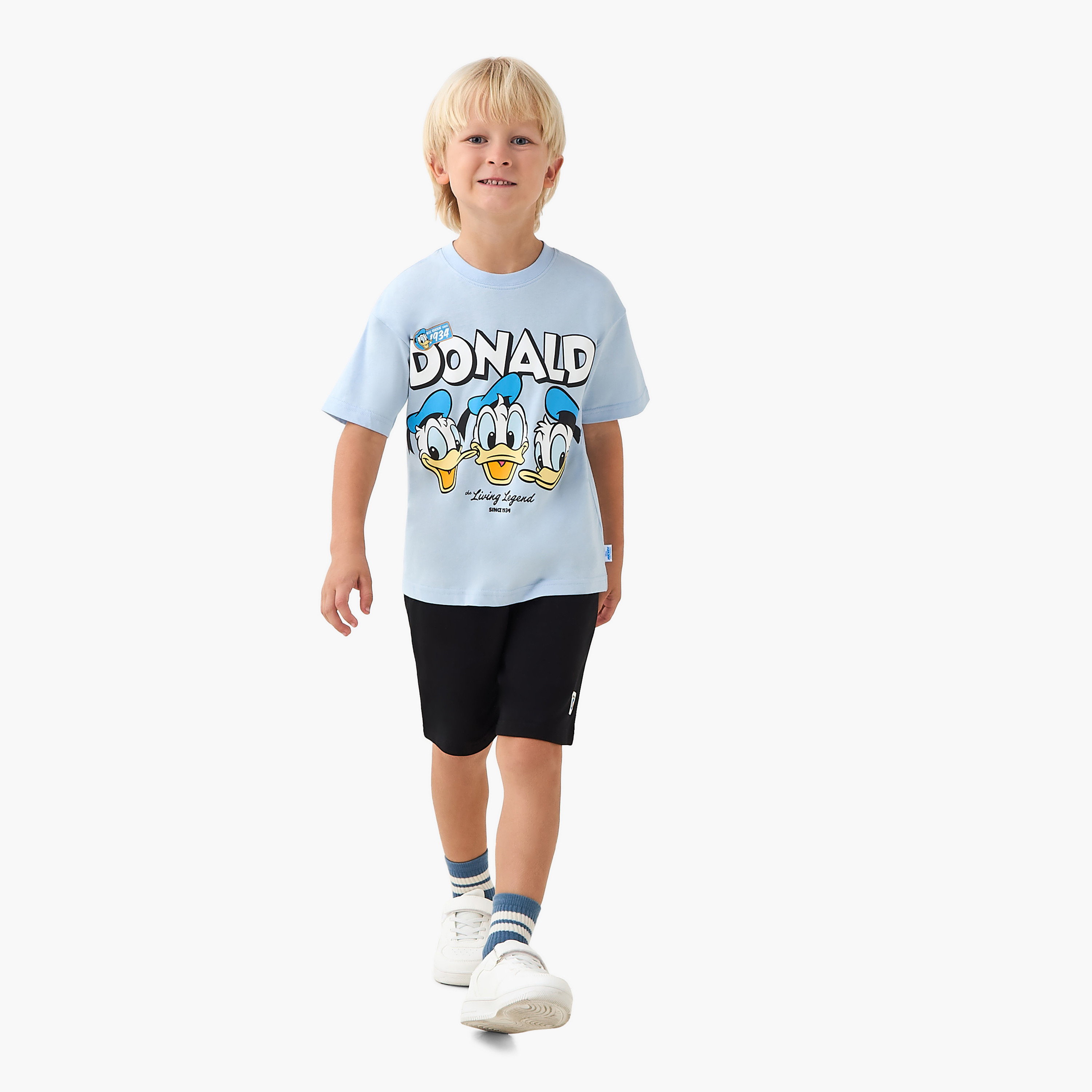 Disney Crew Neck Short Sleeves T-shirt with Donald Duck Print-boys-clothing-tshirtsandpolos-image-2