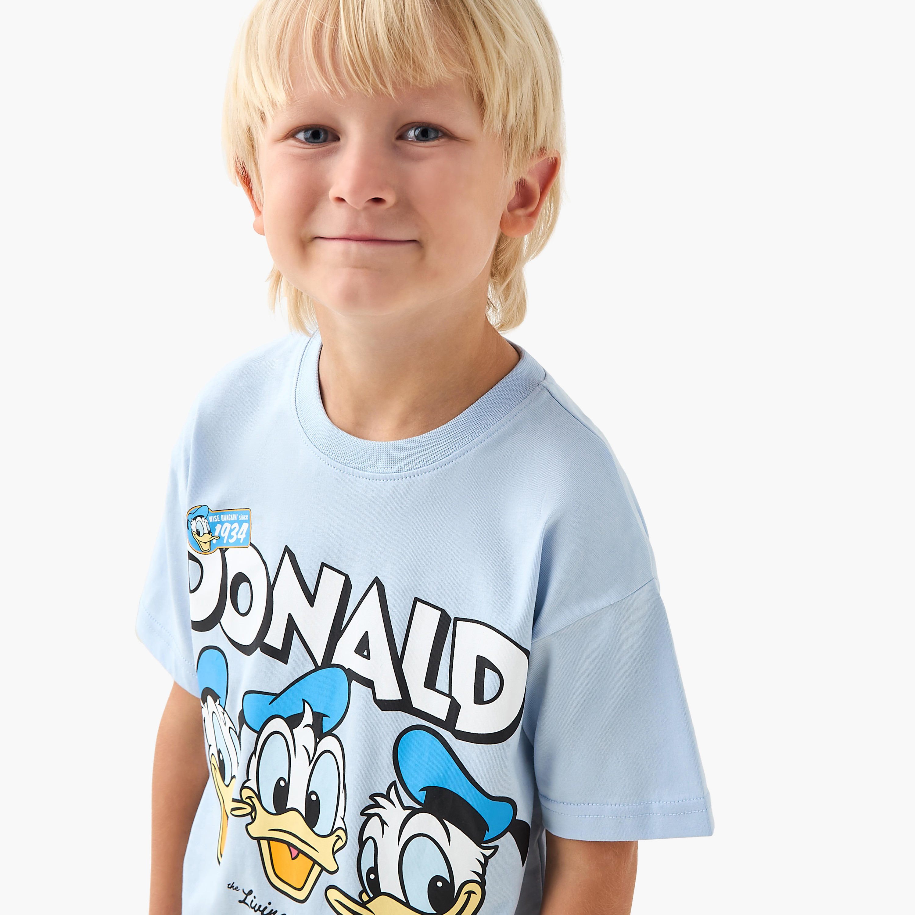 Disney Crew Neck Short Sleeves T-shirt with Donald Duck Print-boys-clothing-tshirtsandpolos-image-4