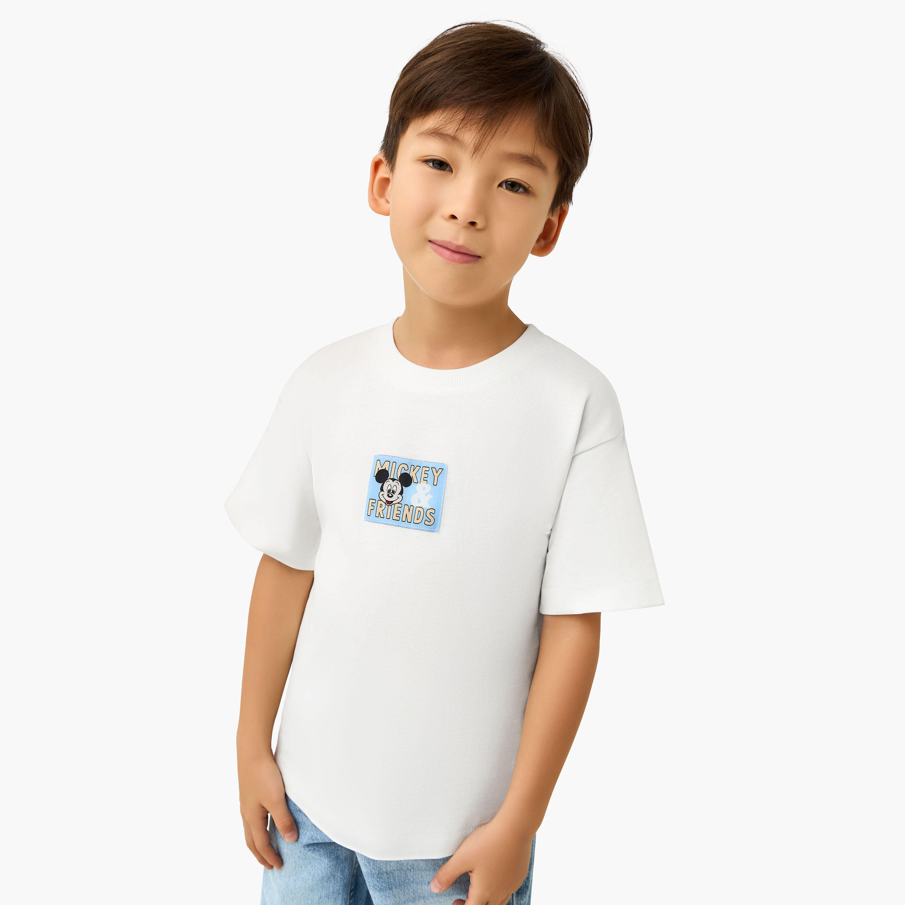 Disney Crew Neck Short Sleeves T-shirt with Mickey Mouse and Friends Print-boys-clothing-tshirtsandpolos-image-3