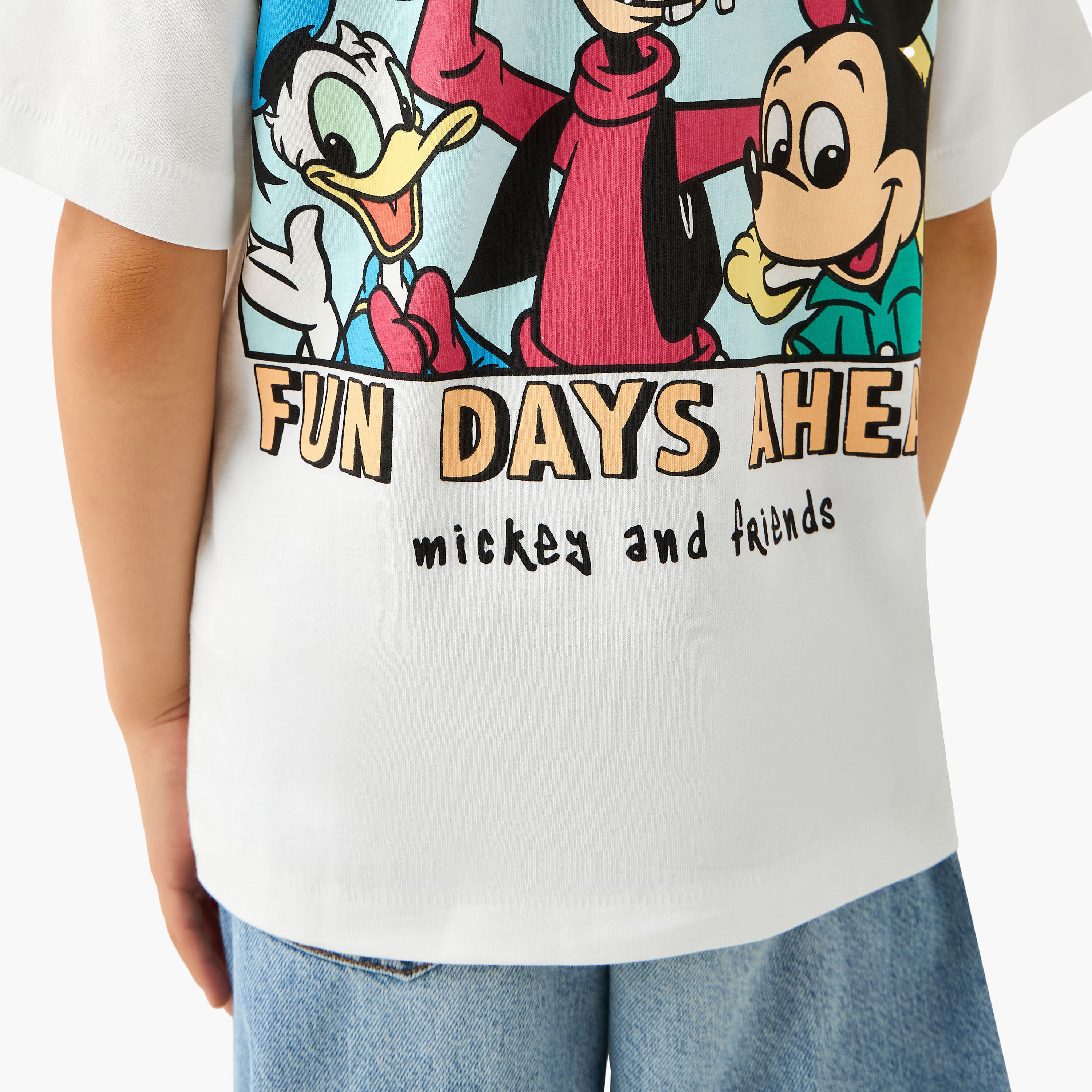 Disney Crew Neck Short Sleeves T-shirt with Mickey Mouse and Friends Print-boys-clothing-tshirtsandpolos-image-4