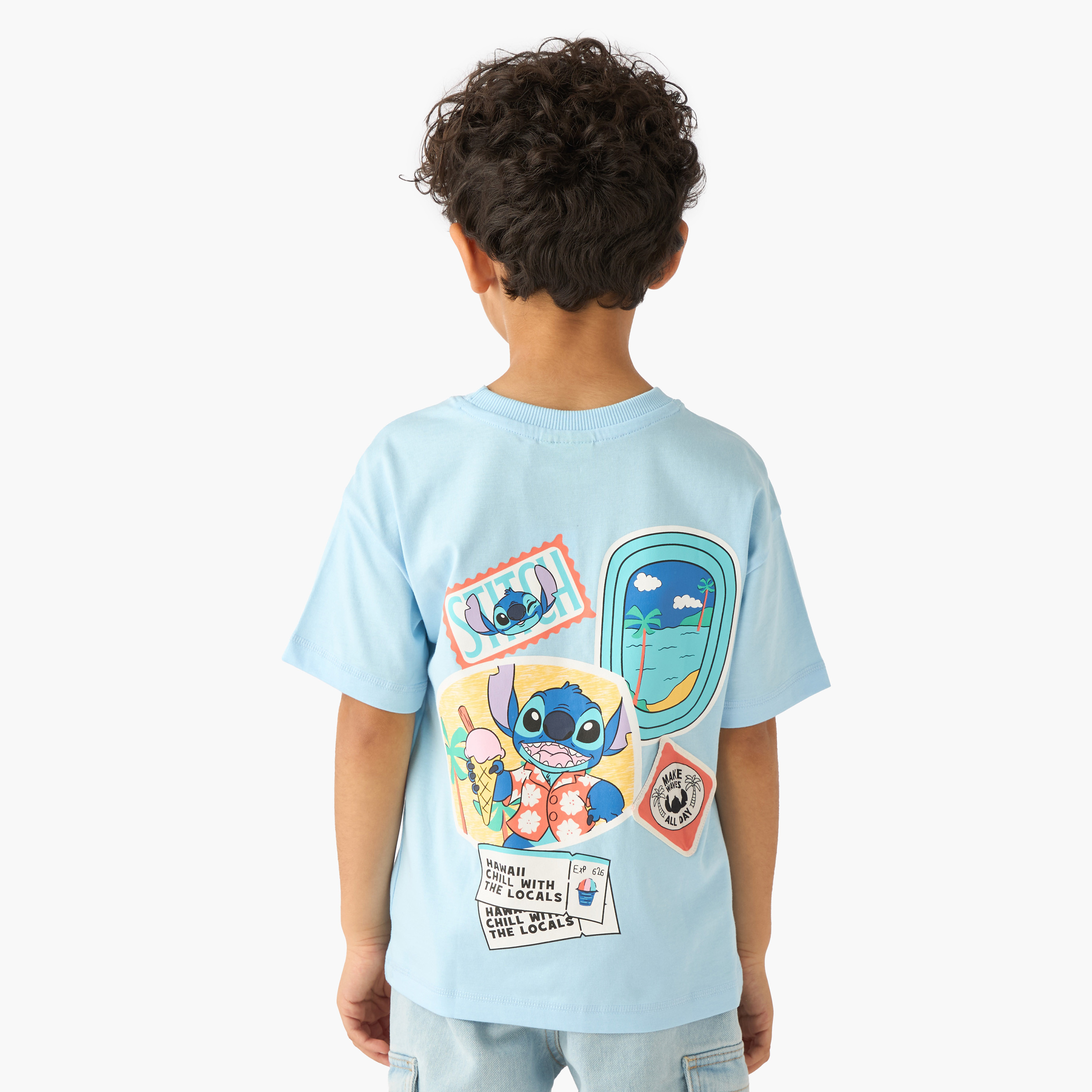Disney Crew Neck Short Sleeve T-shirt with Stitch Print-boys-clothing-tshirtsandpolos-image-1