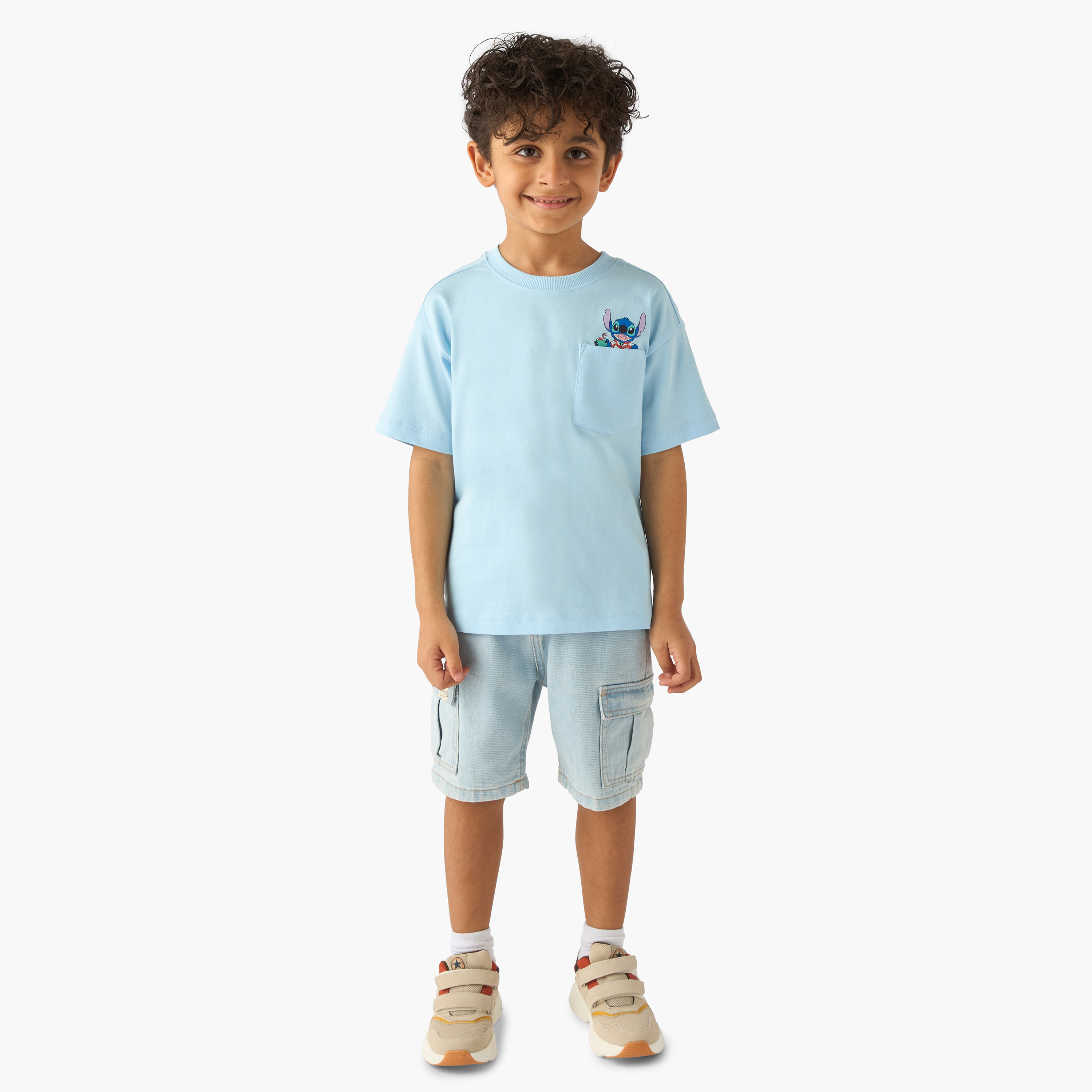 Disney Crew Neck Short Sleeve T-shirt with Stitch Print-boys-clothing-tshirtsandpolos-image-2
