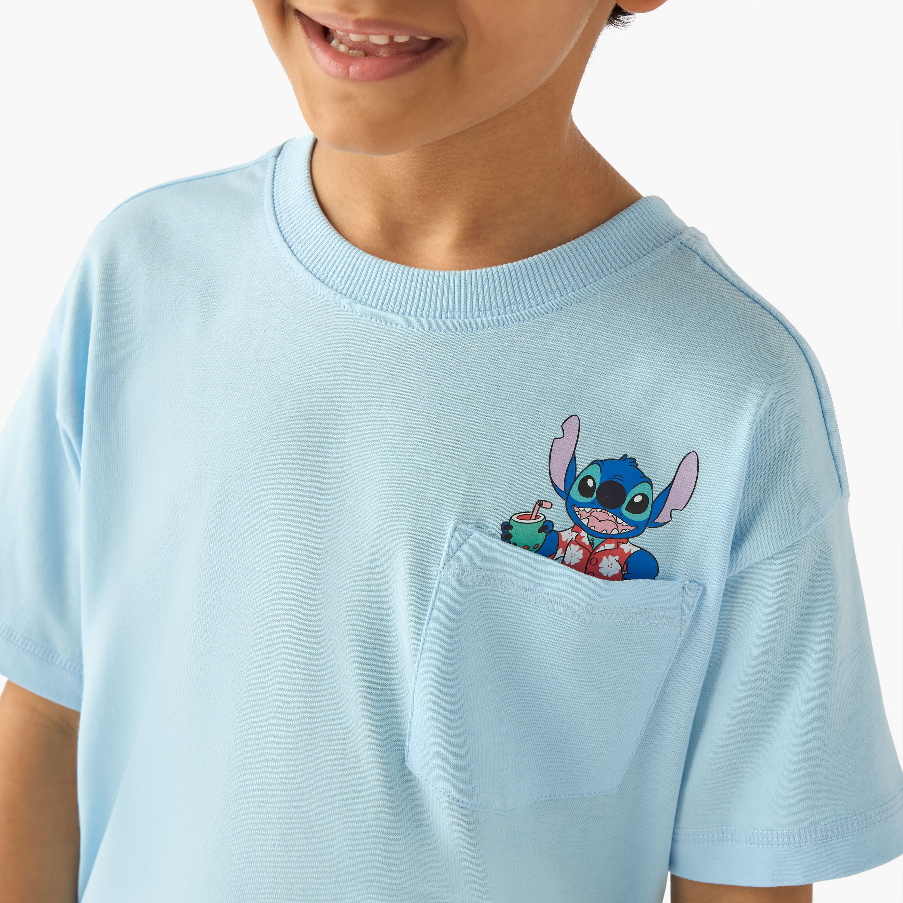Disney Crew Neck Short Sleeve T-shirt with Stitch Print-boys-clothing-tshirtsandpolos-image-4