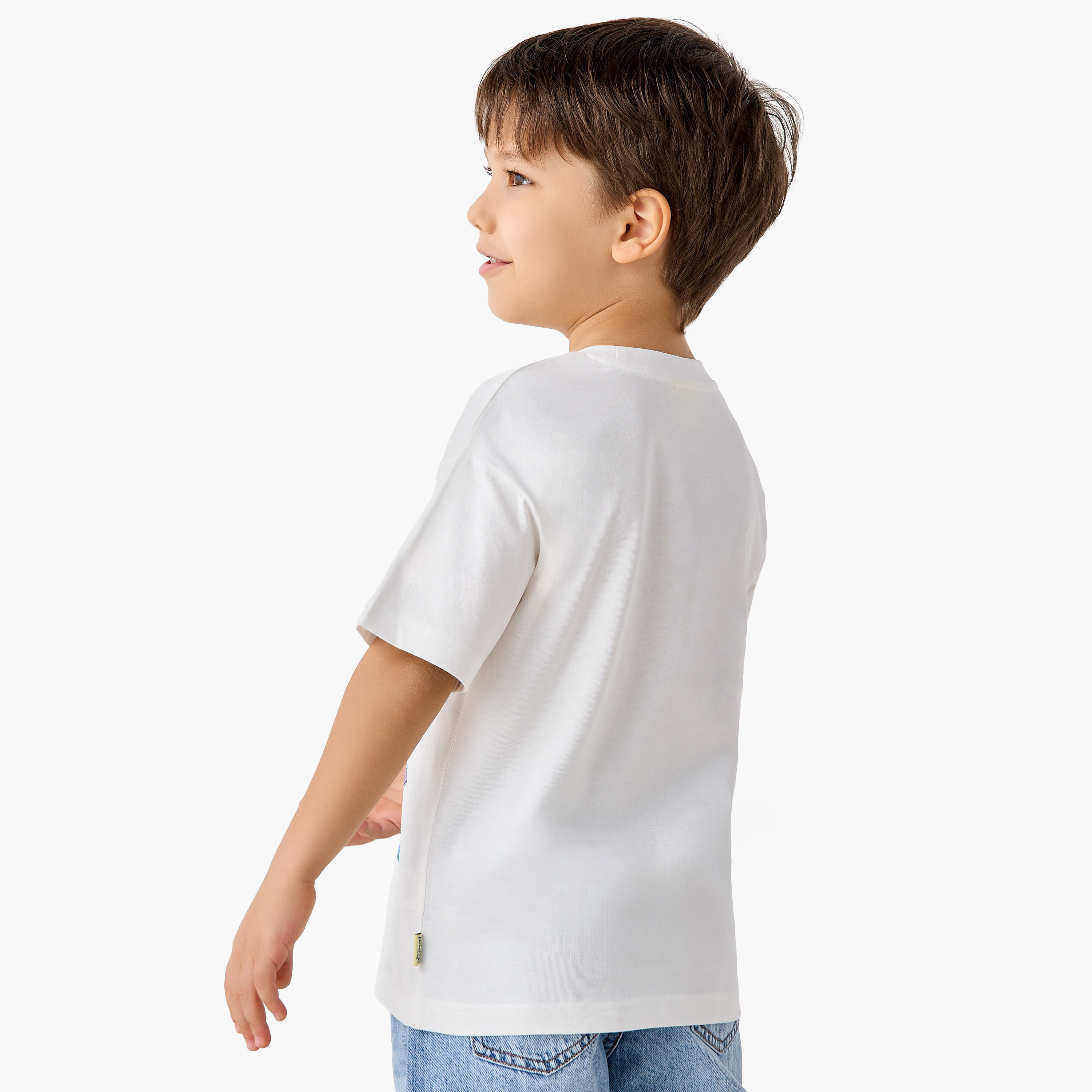 Disney Crew Neck Short Sleeves T-shirt with Stitch Print-boys-clothing-tshirtsandpolos-image-3