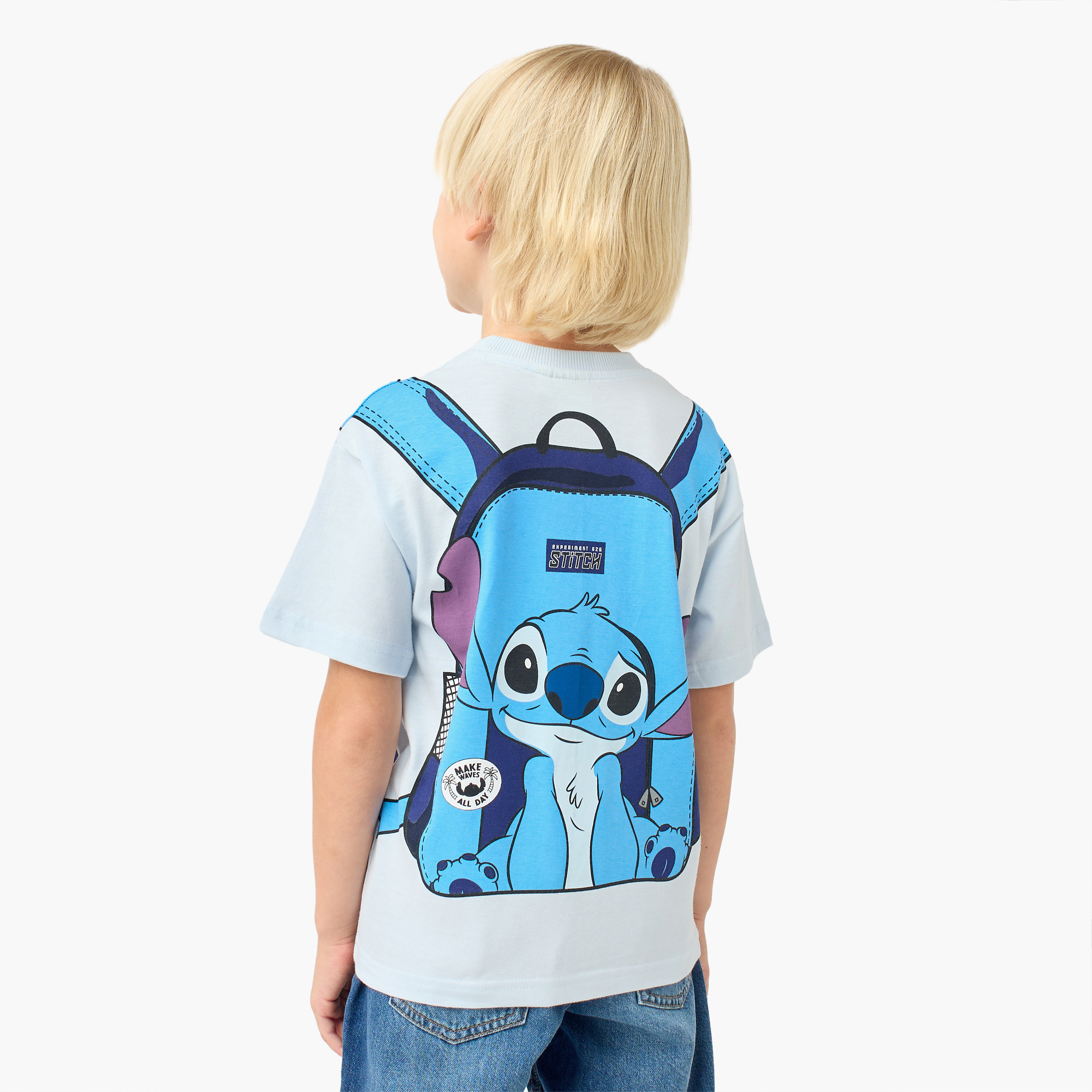 Disney Crew Neck Short Sleeves T-shirt with Stitch Print-boys-clothing-tshirtsandpolos-image-1