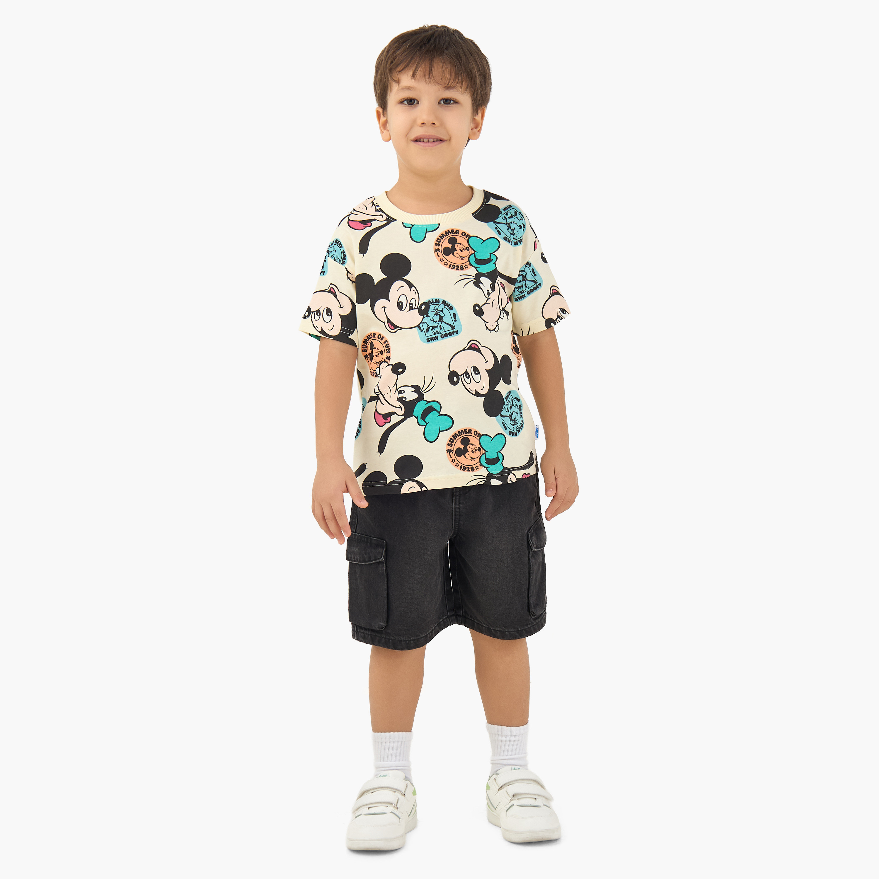 Disney Crew Neck Short Sleeves T-shirt with Mickey Mouse and Friends Print-boys-clothing-tshirtsandpolos-image-2