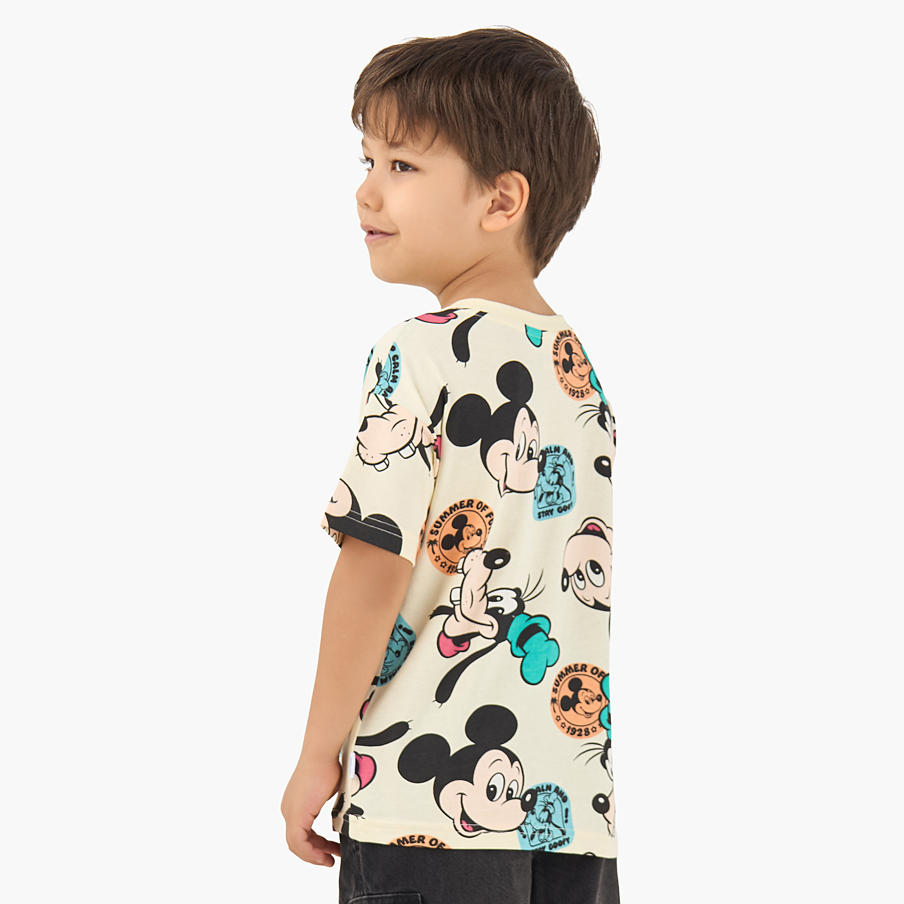 Disney Crew Neck Short Sleeves T-shirt with Mickey Mouse and Friends Print-boys-clothing-tshirtsandpolos-image-3
