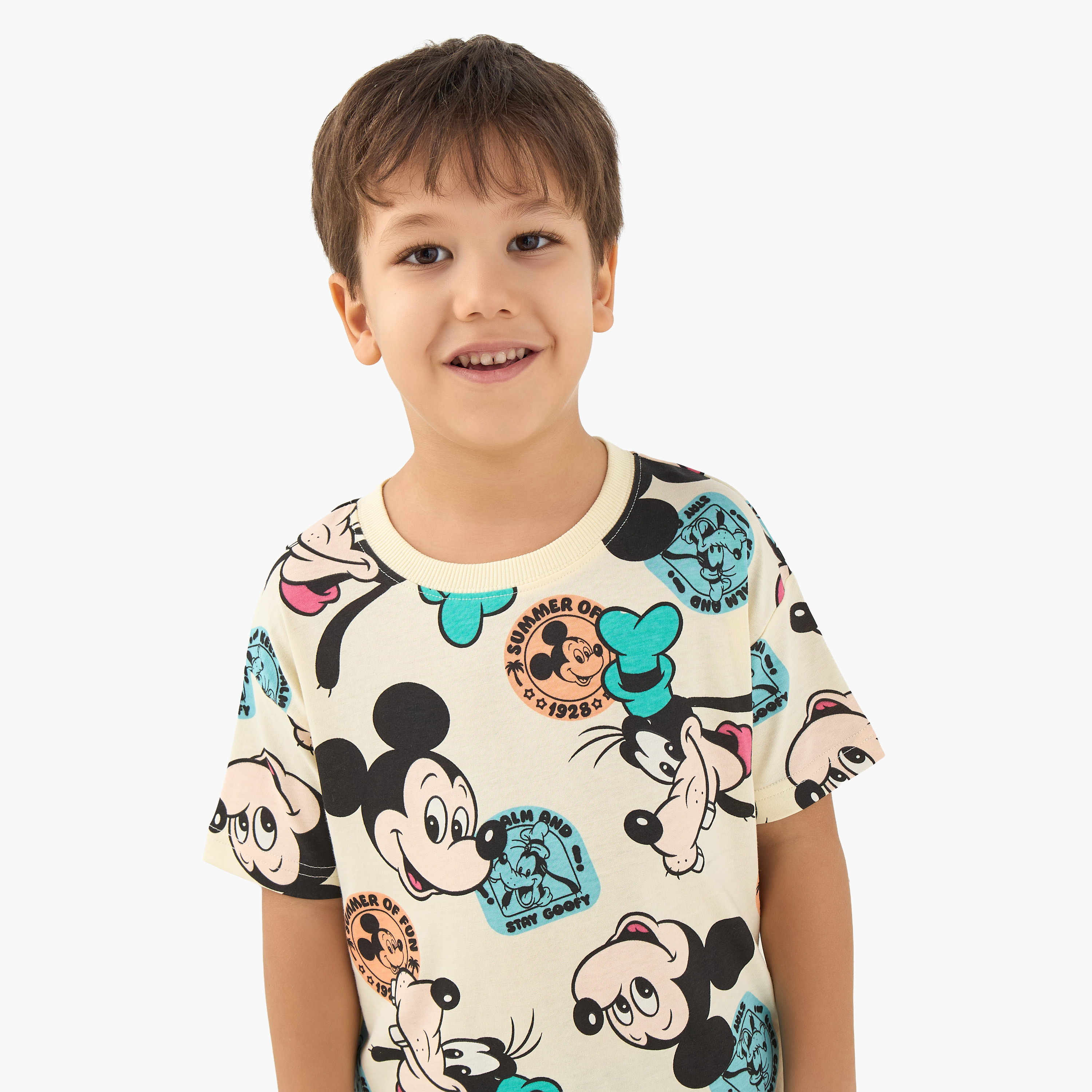 Disney Crew Neck Short Sleeves T-shirt with Mickey Mouse and Friends Print-boys-clothing-tshirtsandpolos-image-4
