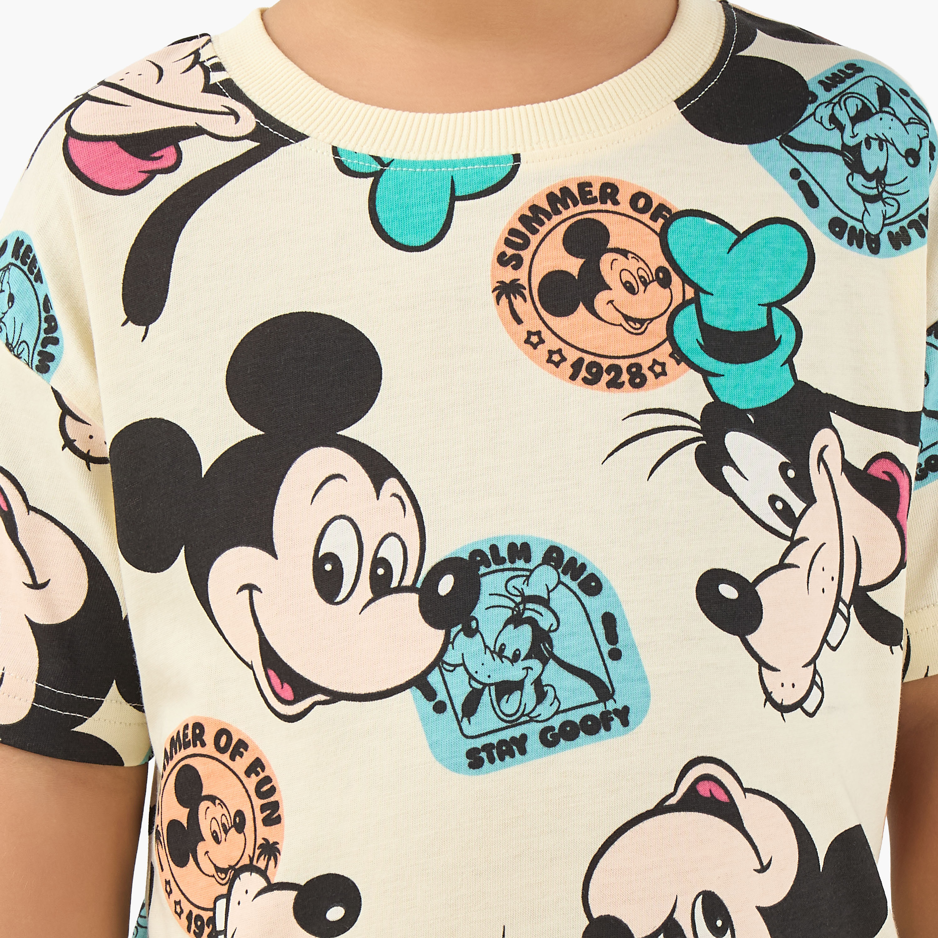 Disney Crew Neck Short Sleeves T-shirt with Mickey Mouse and Friends Print-boys-clothing-tshirtsandpolos-image-5