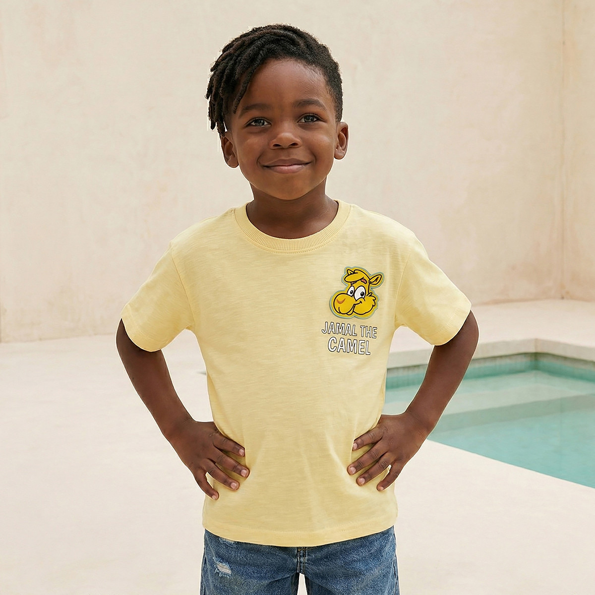 PIXITOON Crew Neck Short Sleeves T-shirt with Jamal the Camel Print-boys-clothing-tshirtsandpolos-image-1