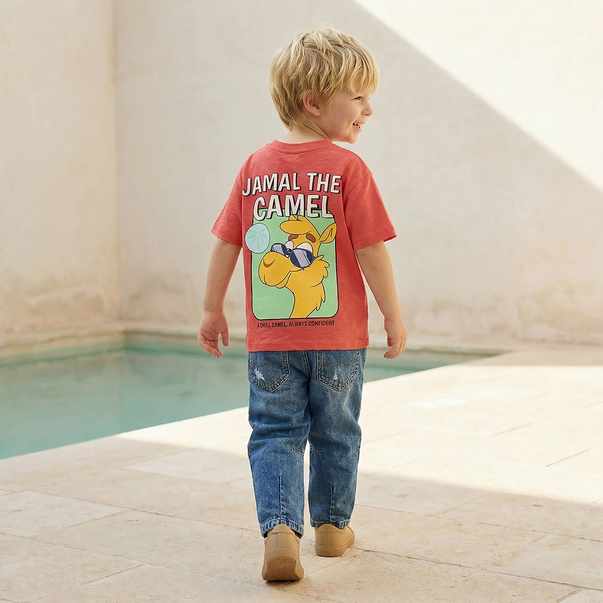 PIXITOON Crew Neck Short Sleeves T-shirt with Camel Print-boys-clothing-tshirtsandpolos-image-3