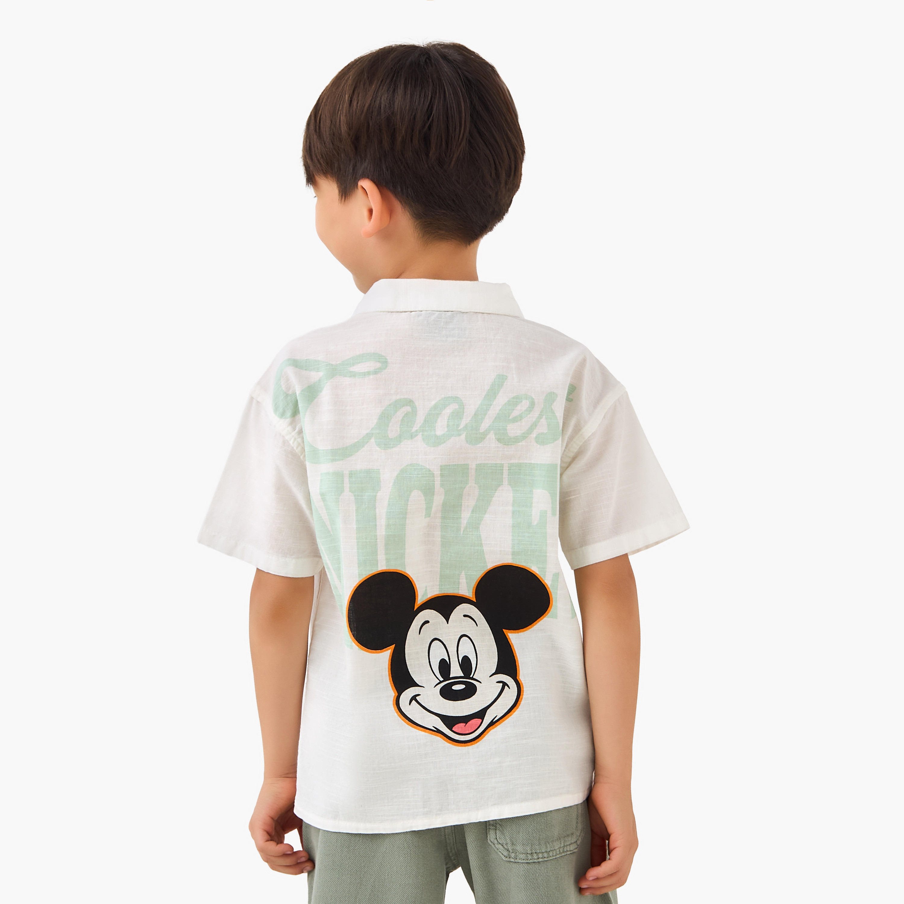 Disney Short Sleeve Shirt with Mickey Mouse Print-boys-clothing-shirts-image-1