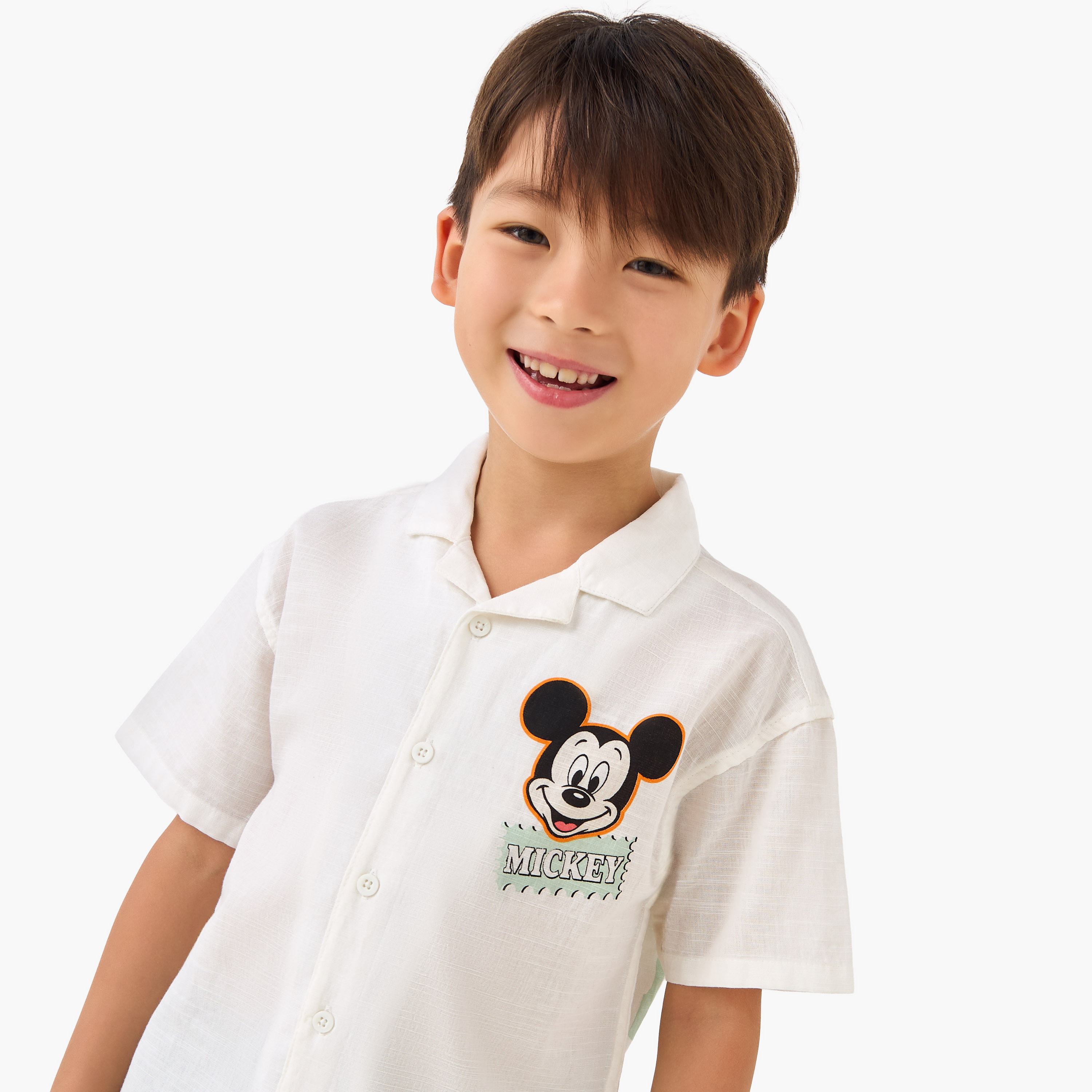 Disney Short Sleeve Shirt with Mickey Mouse Print-boys-clothing-shirts-image-4
