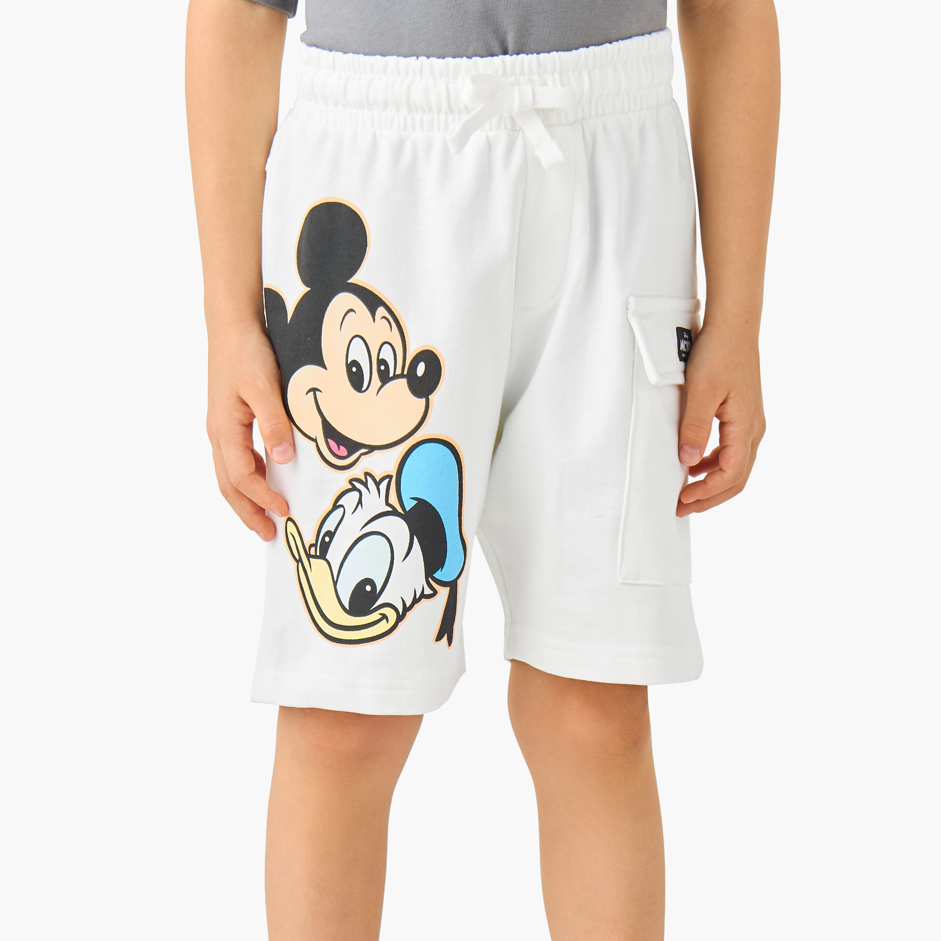 Disney Drawstring Waist Shorts with Mickey Mouse and Donald Duck Print-boys-clothing-bottoms-shorts-image-1