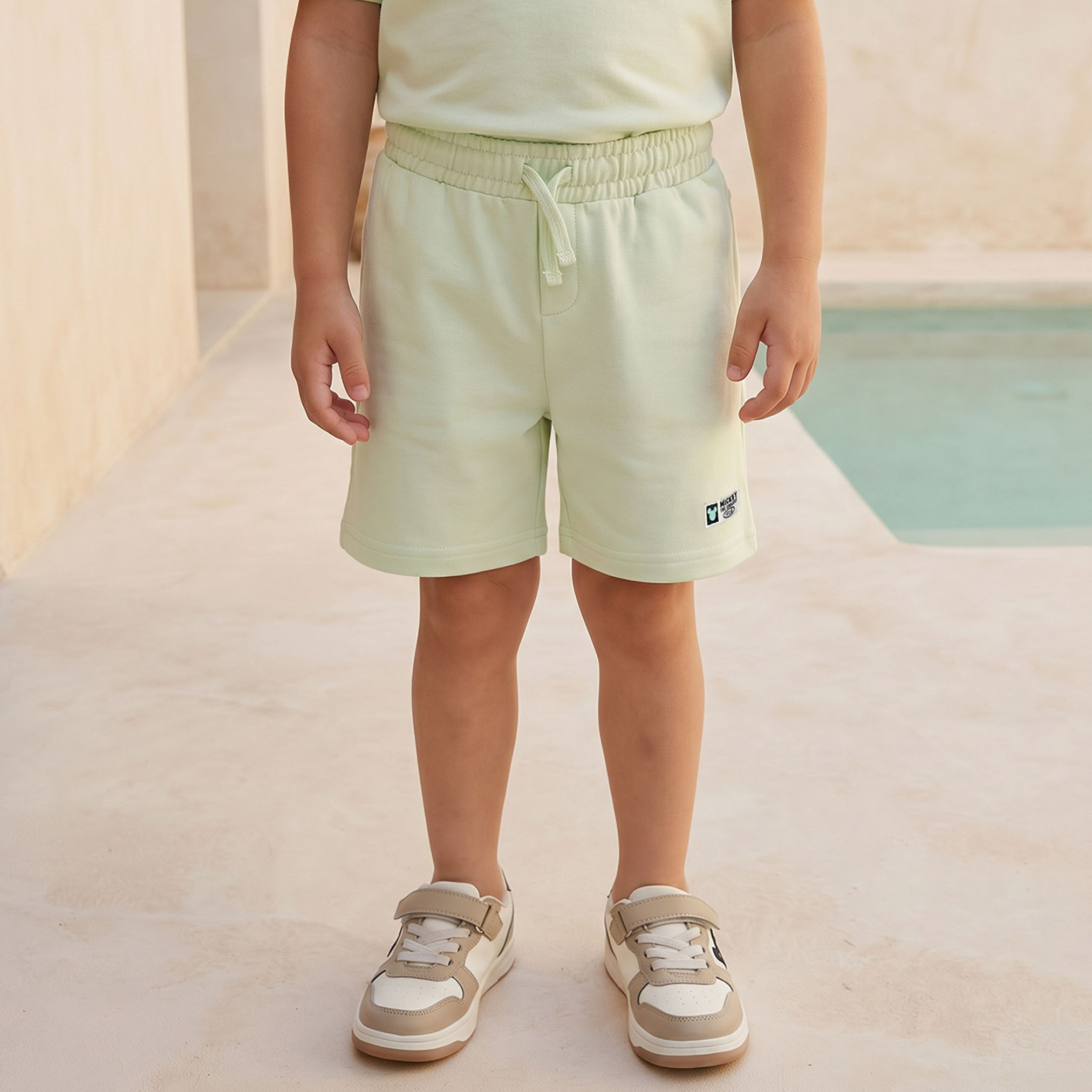 Disney Crew Neck Short Sleeve T-shirt and Shorts Set with Mickey Mouse Print-boys-clothing-setsandcoords-image-4