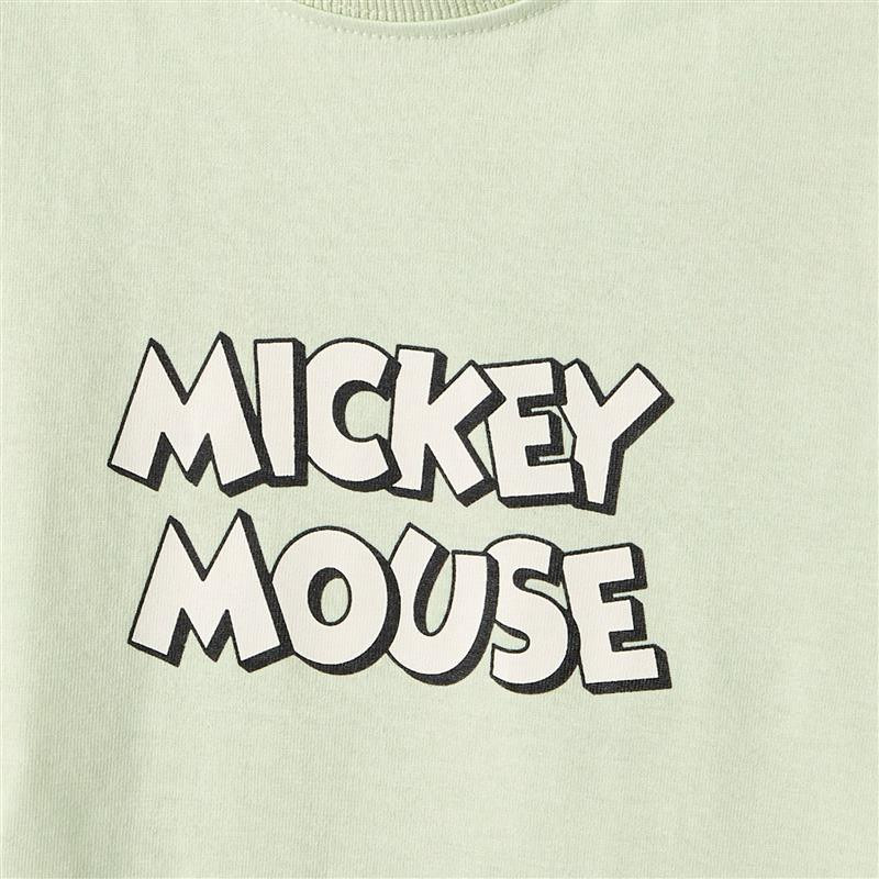 Disney Crew Neck Short Sleeve T-shirt and Shorts Set with Mickey Mouse Print-boys-clothing-setsandcoords-image-5