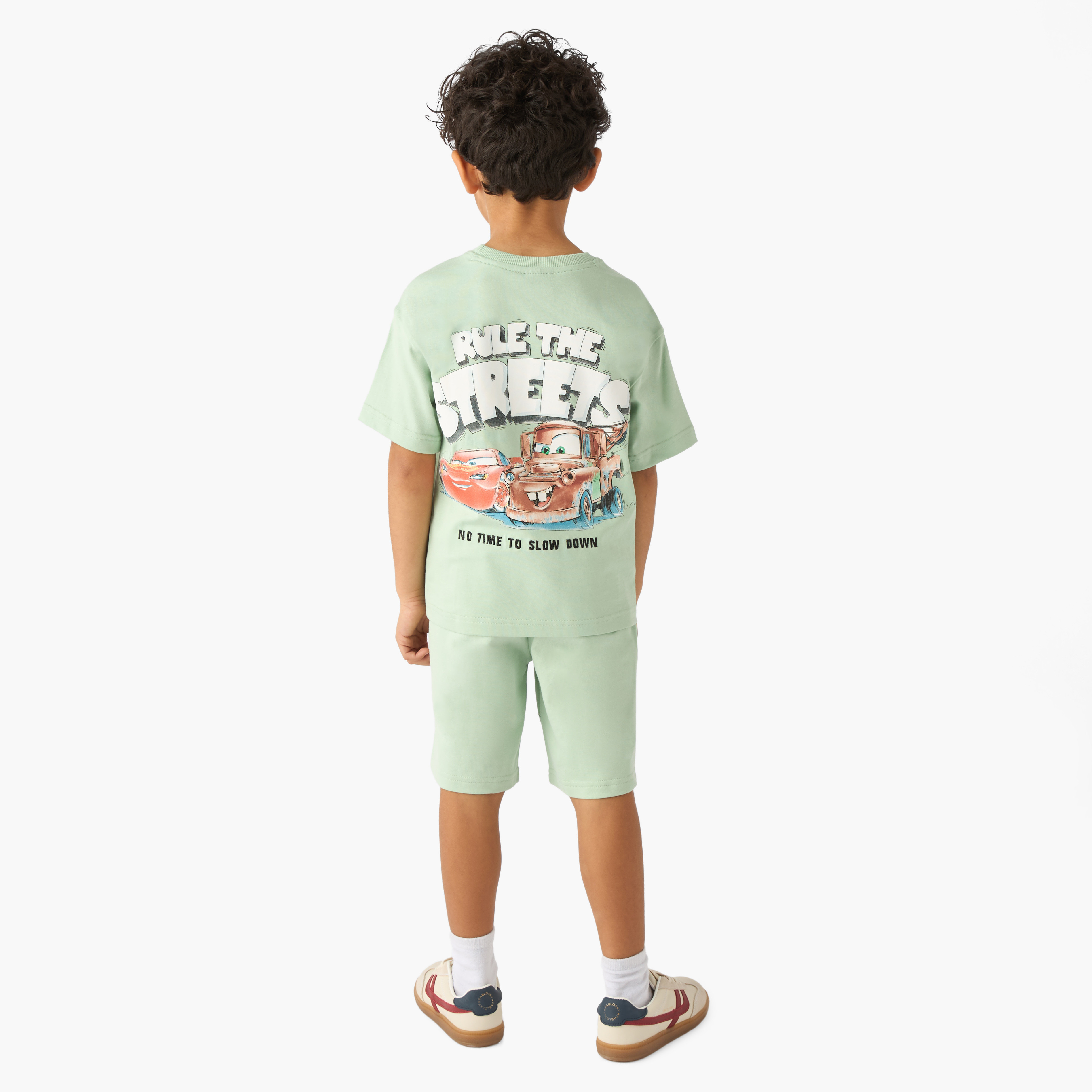 Disney Crew Neck Short Sleeves T-shirt and Shorts Set with Cars Print-boys-clothing-setsandcoords-image-4