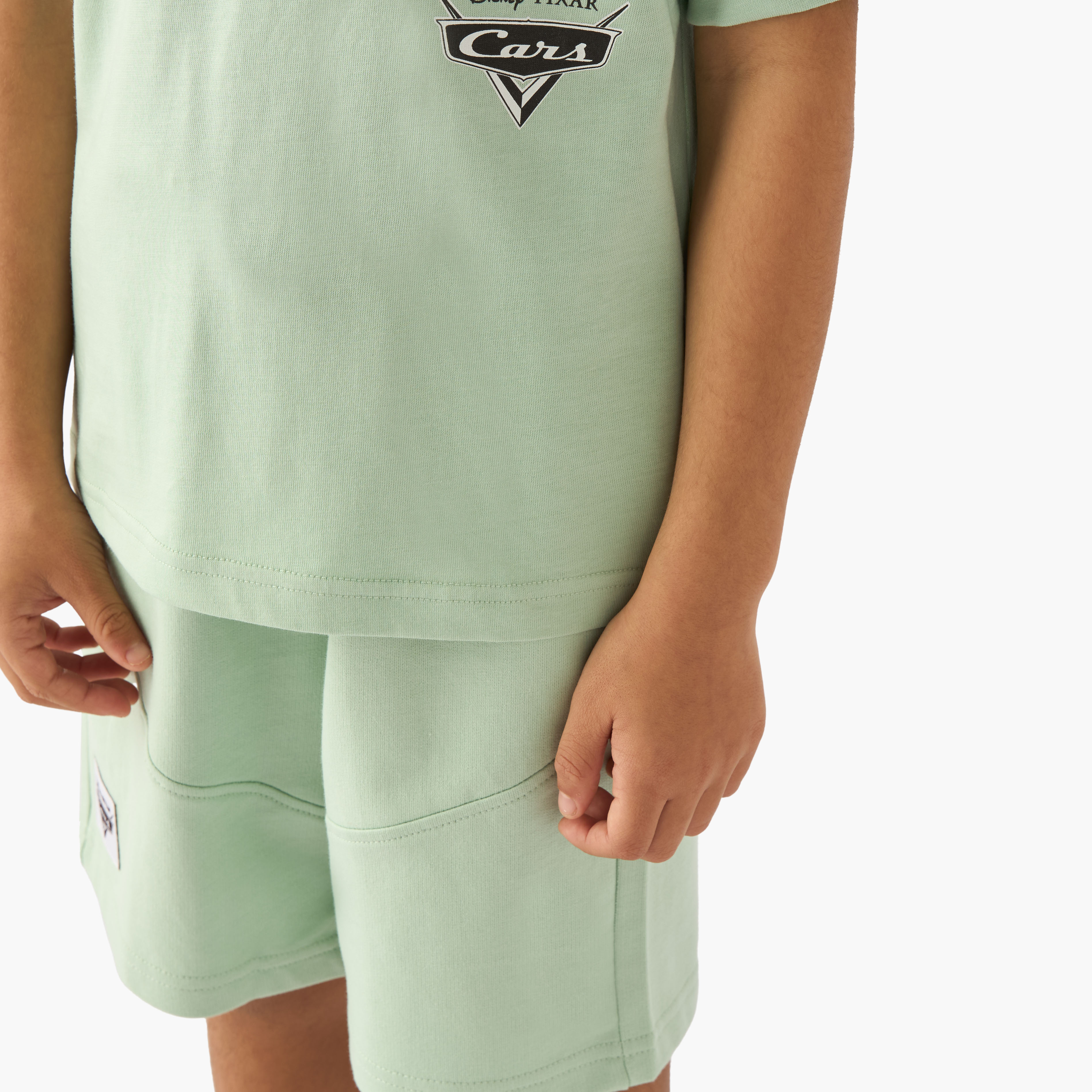 Disney Crew Neck Short Sleeves T-shirt and Shorts Set with Cars Print-boys-clothing-setsandcoords-image-5
