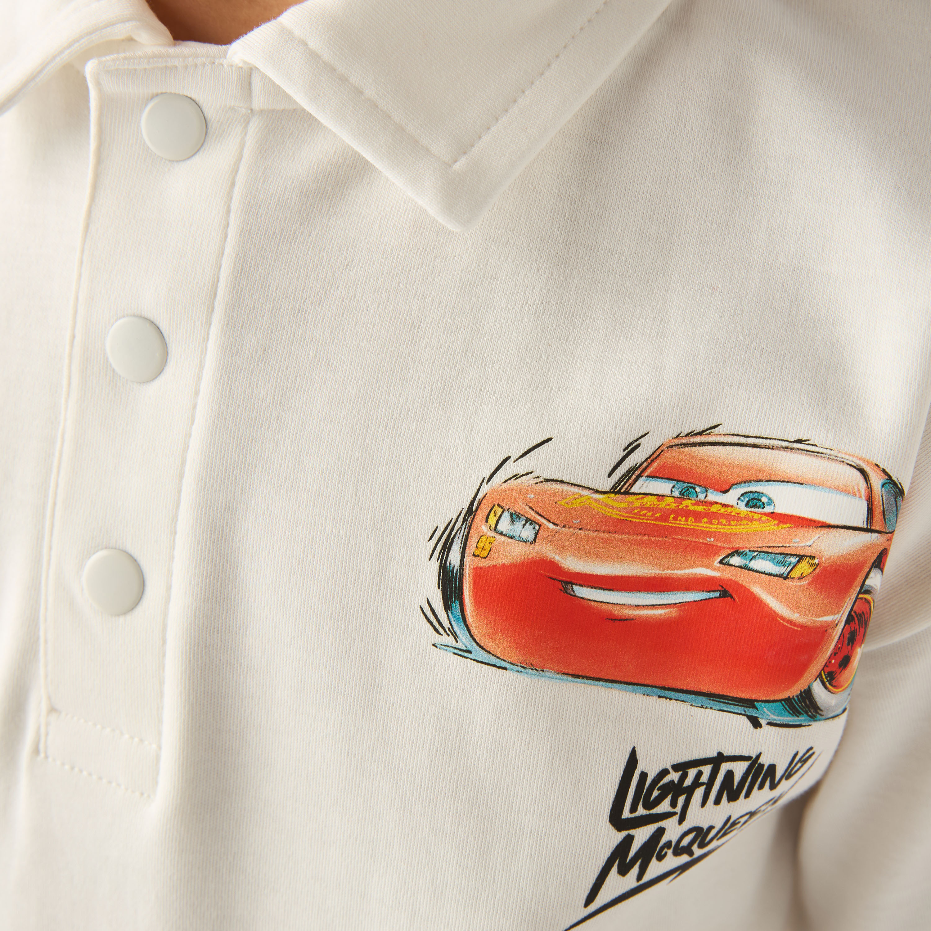 Disney Collared Short Sleeve Polo T-shirt and Shorts Set with Lightning McQueen Print-boys-clothing-setsandcoords-image-6