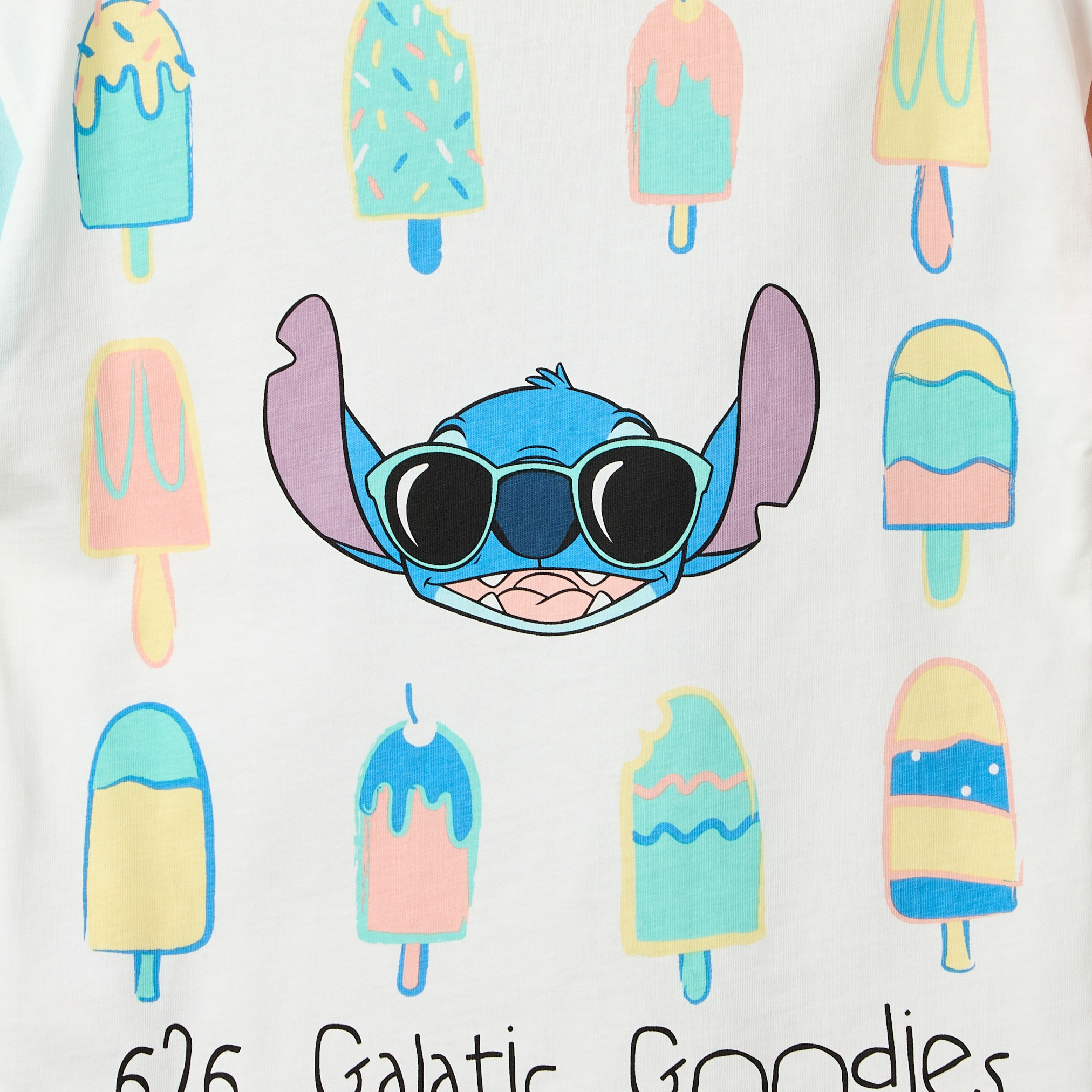 Disney Crew Neck Short Sleeve T-shirt and Shorts Set with Stitch Print-boys-clothing-setsandcoords-image-5