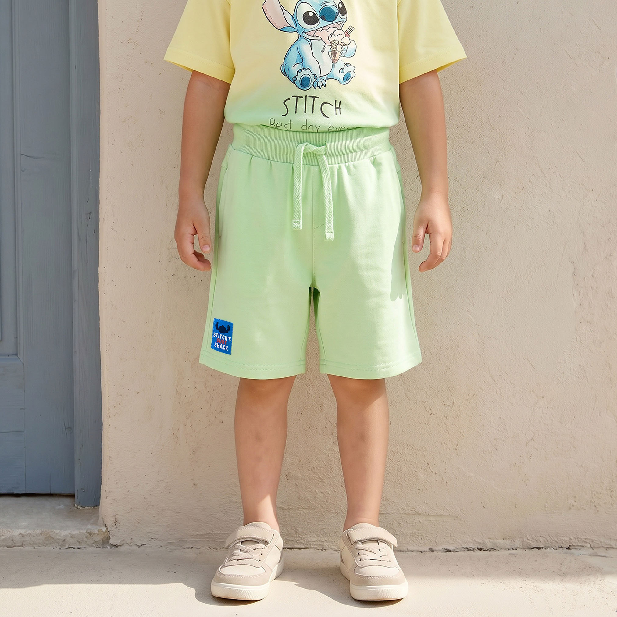طقم شورت وتيشيرت بياقة ضيقة وأكمام قصيرة وطبعات ستيتش من ديزني-boys-clothing-setsandcoords-image-4