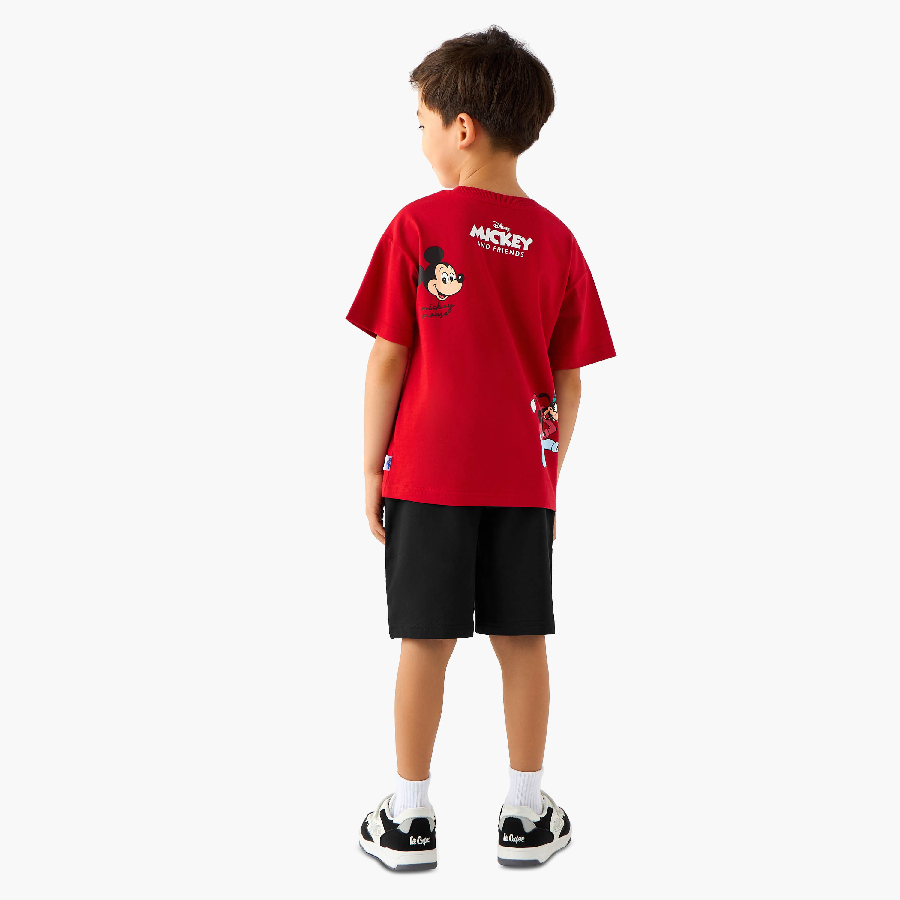 طقم تيشيرت بأكمام قصيرة وياقة ضيقة مع شورت برباط إغلاق من ديزني-boys-clothing-setsandcoords-image-4
