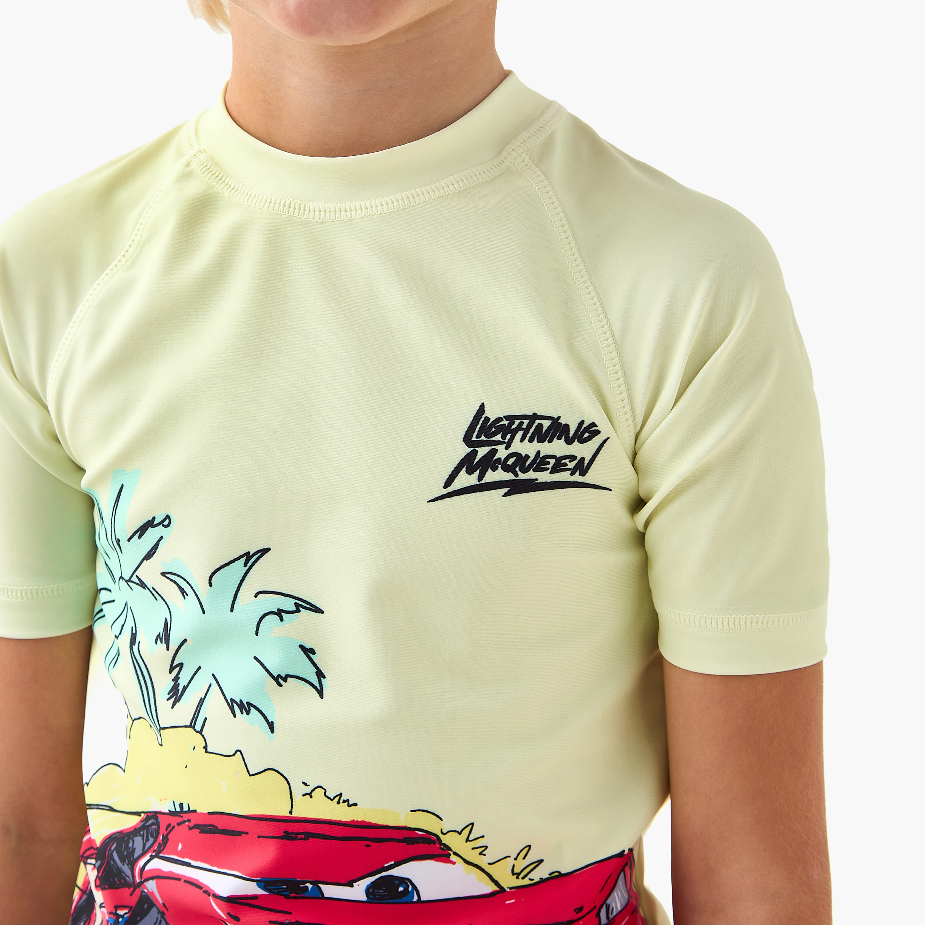 Disney Boys Lightning McQueen Print Rashguard and Swim Shorts Set-baby-boys-clothing-swimwear-image-5